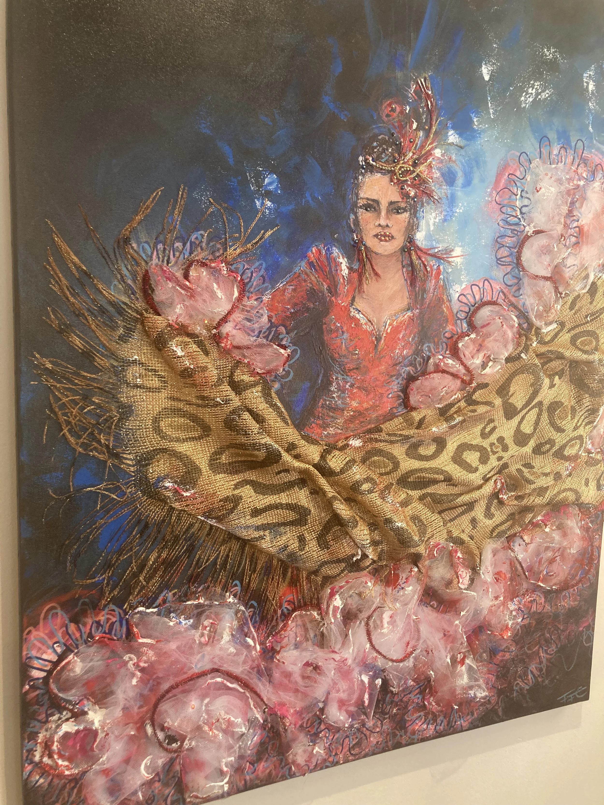 reine espagne arene danse strass Atelier Fanny Fuoco Tableau Peinture Décoration intérieure