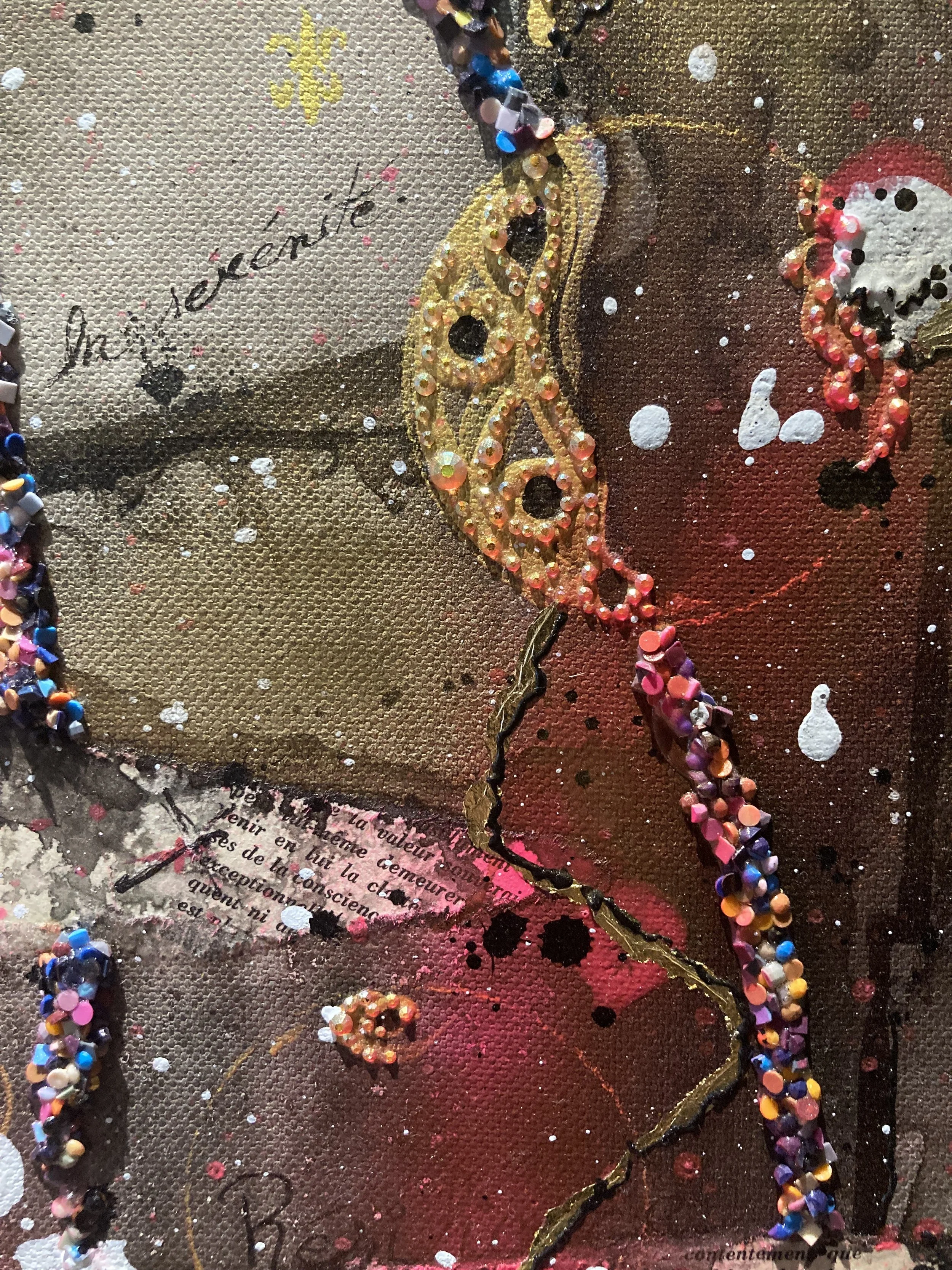 femme silhouette visage livre strass Atelier Fanny Fuoco Tableau Peinture Décoration intérieure