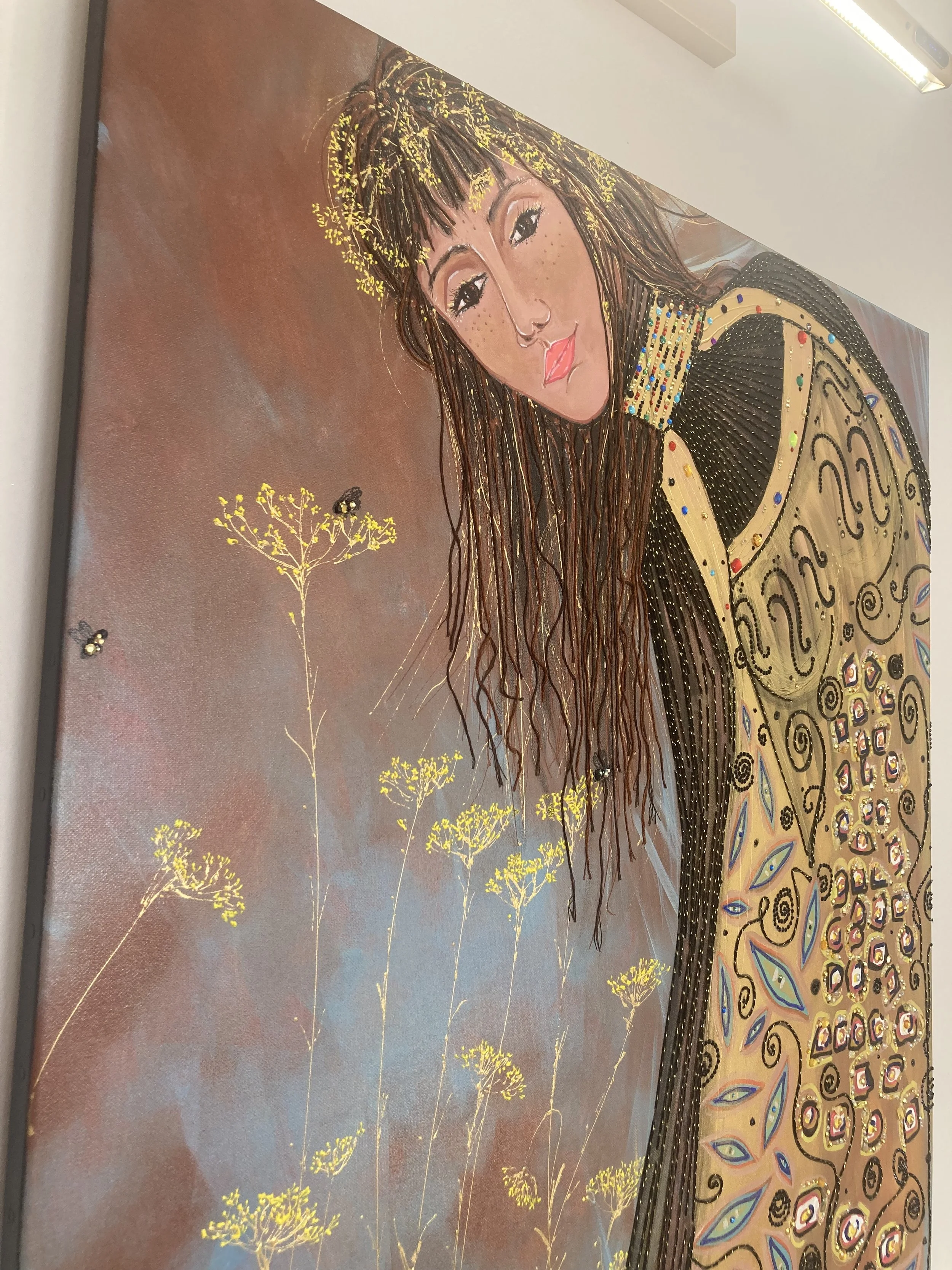 immortelle mere lumiere strass Atelier Fanny Fuoco Tableau Peinture Décoration intérieure