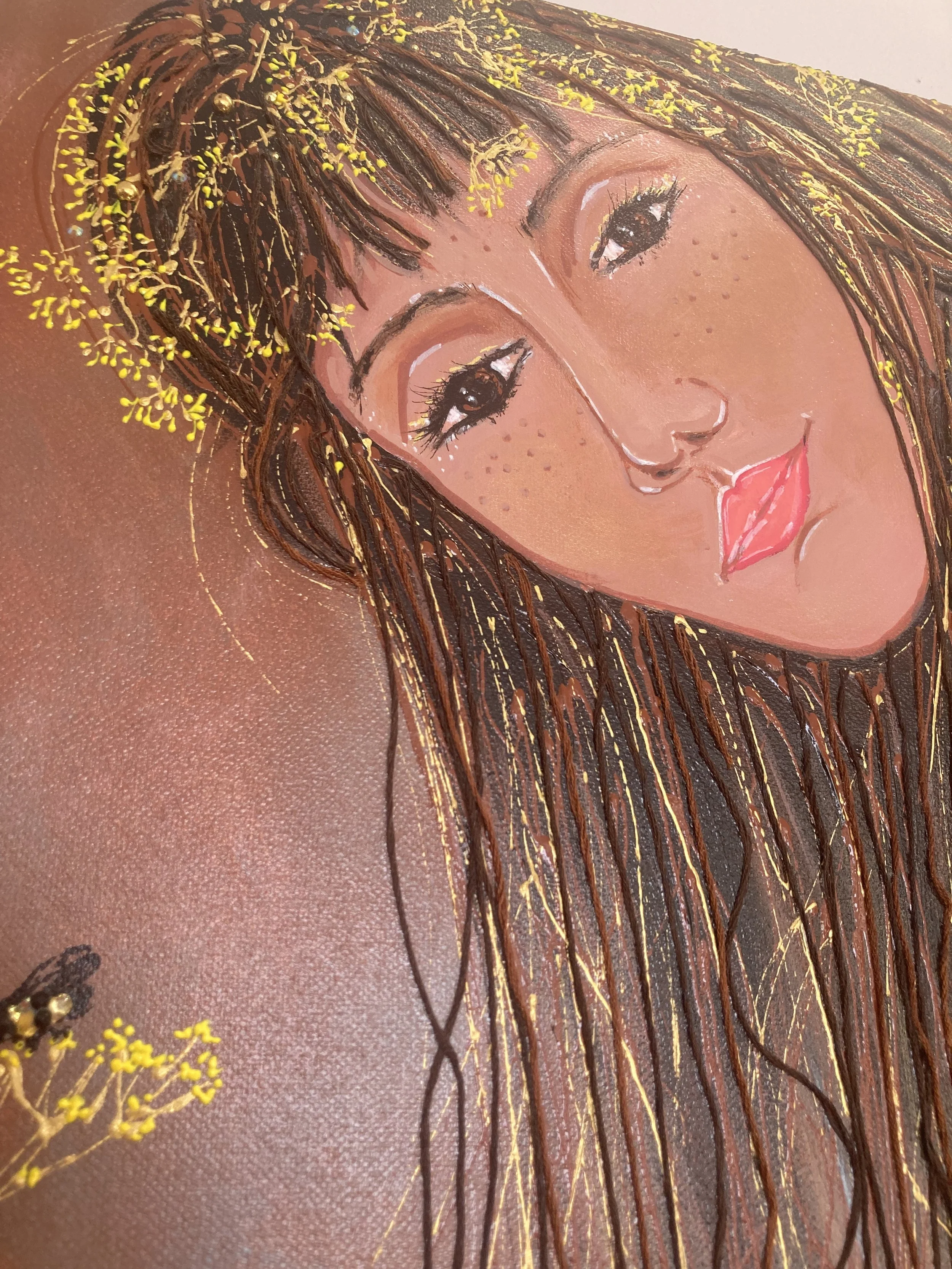 immortelle mere lumiere strass Atelier Fanny Fuoco Tableau Peinture Décoration intérieure