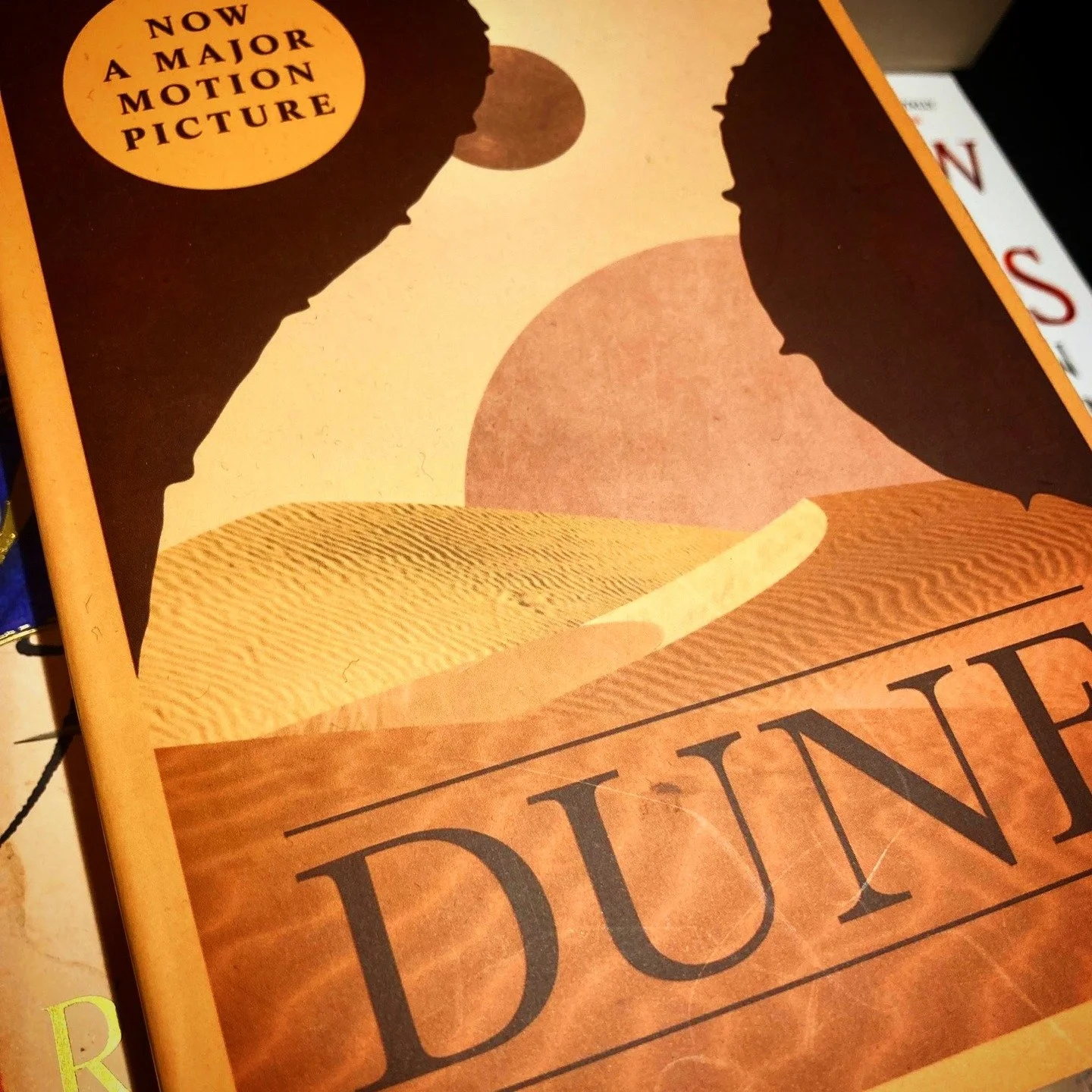 Blurbs in the wild: Classic book, classic copy shape. @gollancz edition of Frank Herbert's Dune features copy with an inverted triangle shape.

We start big and wide with awards and cinematic affirmation, followed by landmark works of science fiction