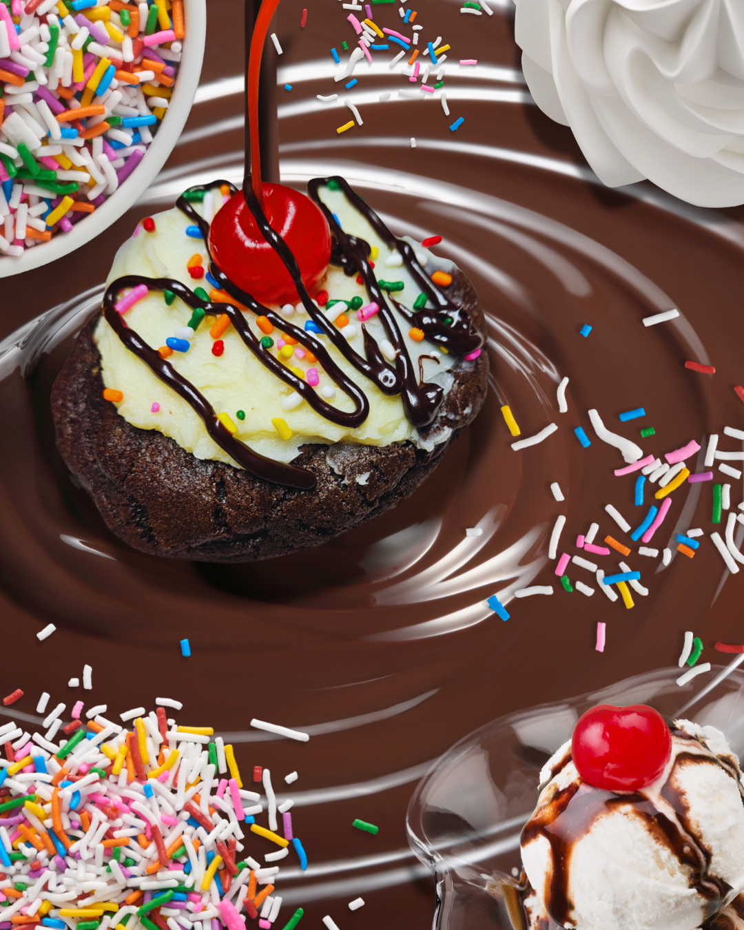 Hot Fudge Sundae Cookies