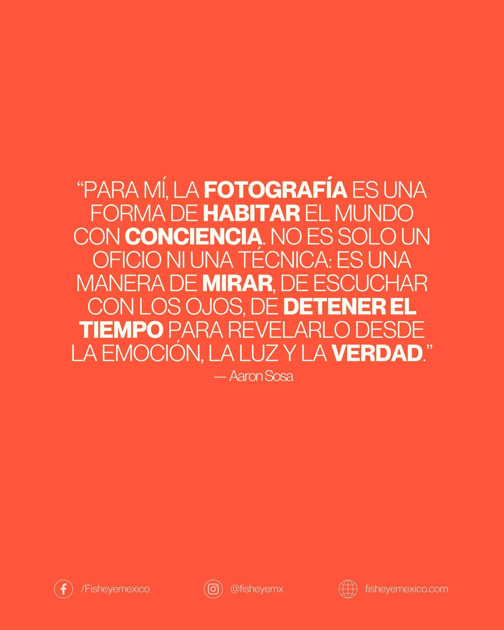 🌍 La fotograf&iacute;a para Aar&oacute;n Sosa

Para Aar&oacute;n, fotografiar es una forma de habitar el mundo con atenci&oacute;n y conciencia. Su c&aacute;mara se convierte en una extensi&oacute;n del cuerpo, una herramienta para revelar la bellez