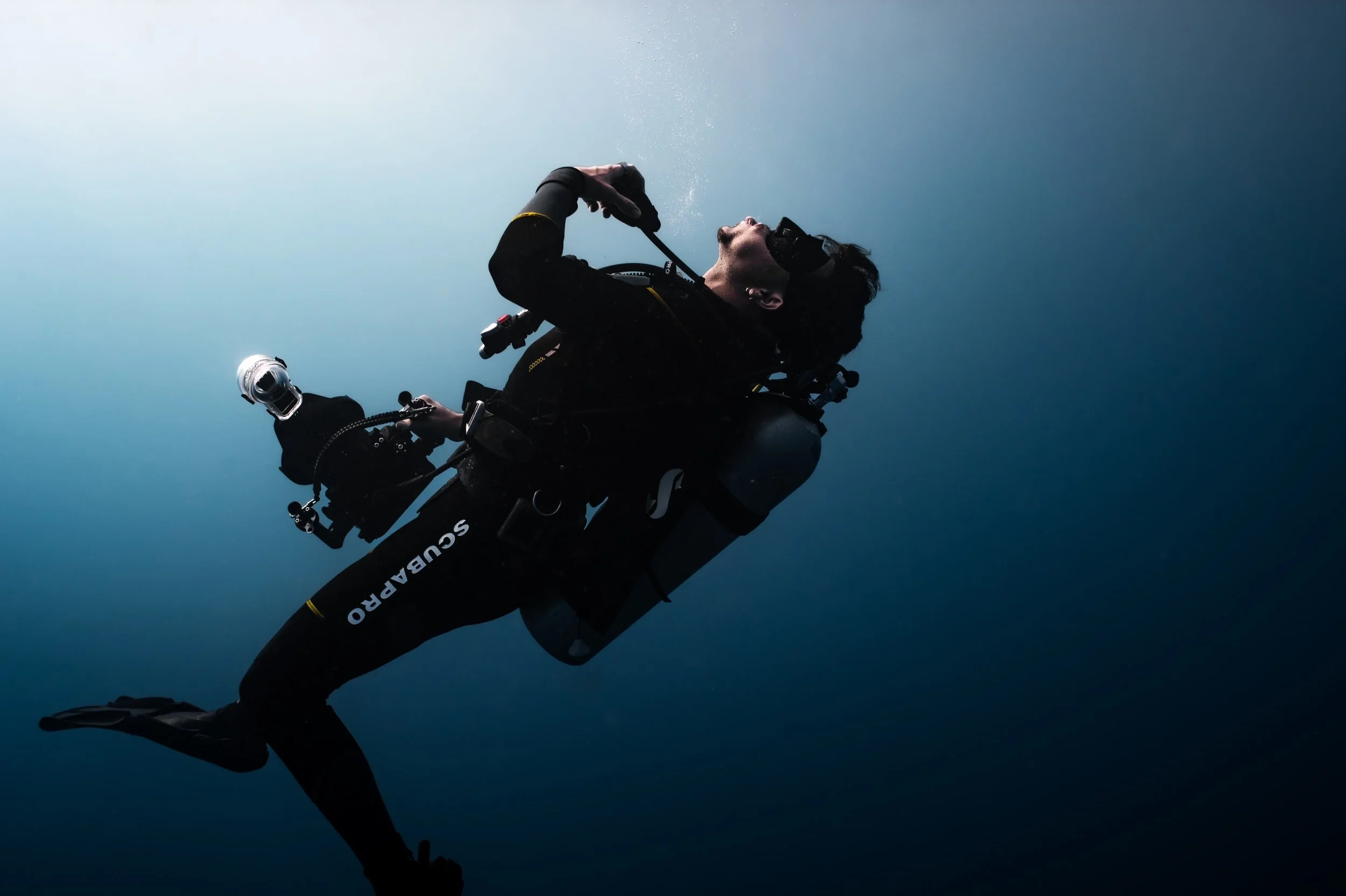 I don&rsquo;t need much to be happy, just being underwater, diving with sharks with my camera in my scuba gear. 

What makes you happy? 

🤿 @scubapro 

#divers #sharks #sharkdiving #maldives #underwater