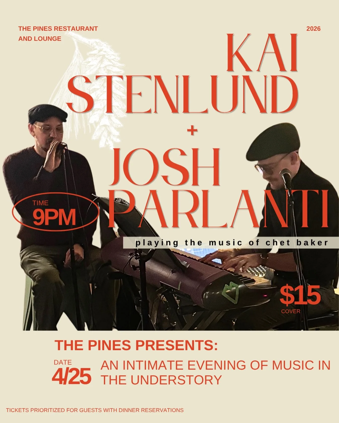 Next installment of our jazz series just announced! Kai Stenlund and Josh Parlanti to perform in The Understory on 4/25!! They will be playing the music of Chet Baker! 

The Understory Late Night Jazz Series &mdash; an intimate, after-dinner listenin
