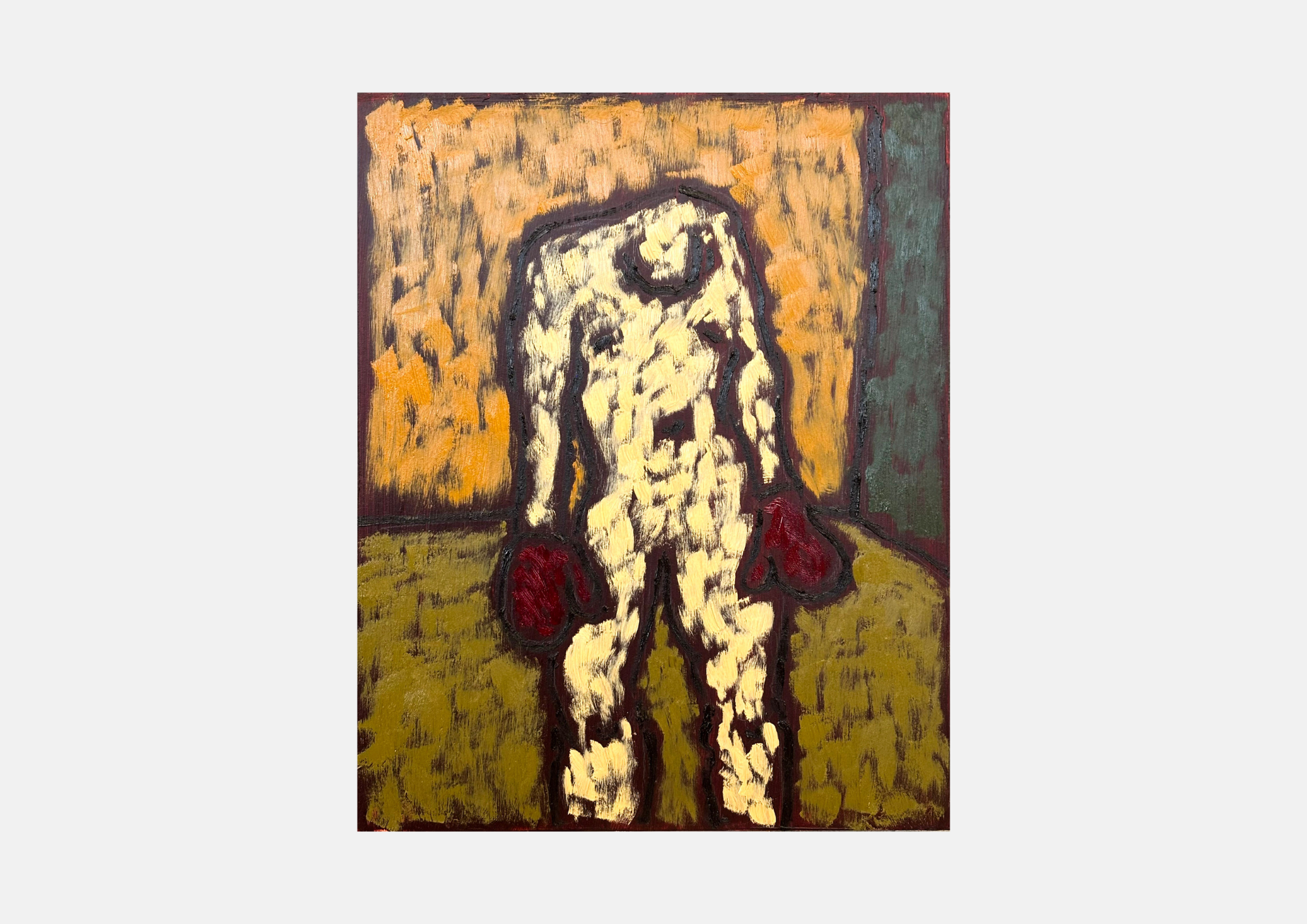 BATTLING BUTLER
Oil and acrylic on MDF
37 x 30 cm
2025