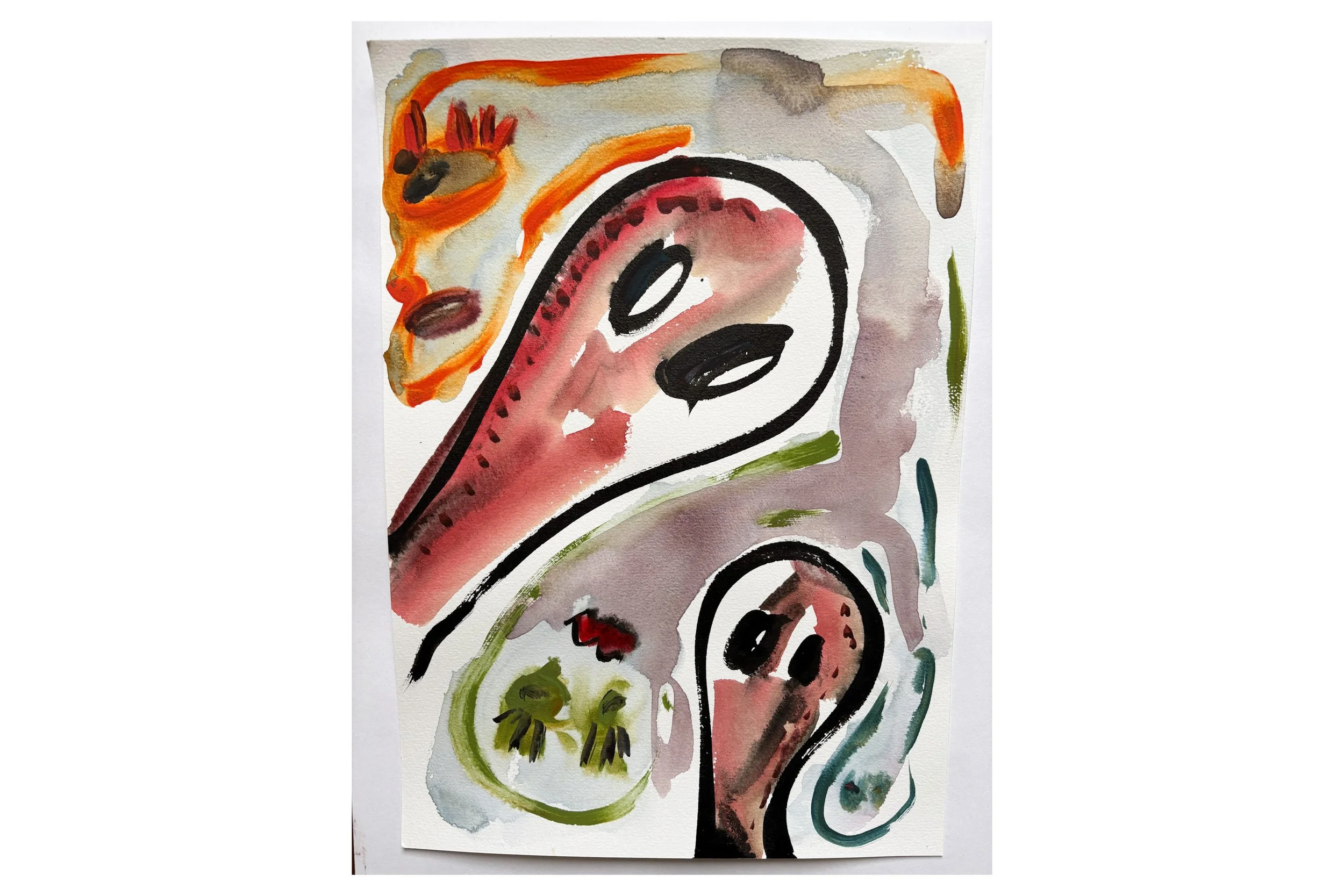 untitled - ink, gouache and watercolor on paper (2026)
