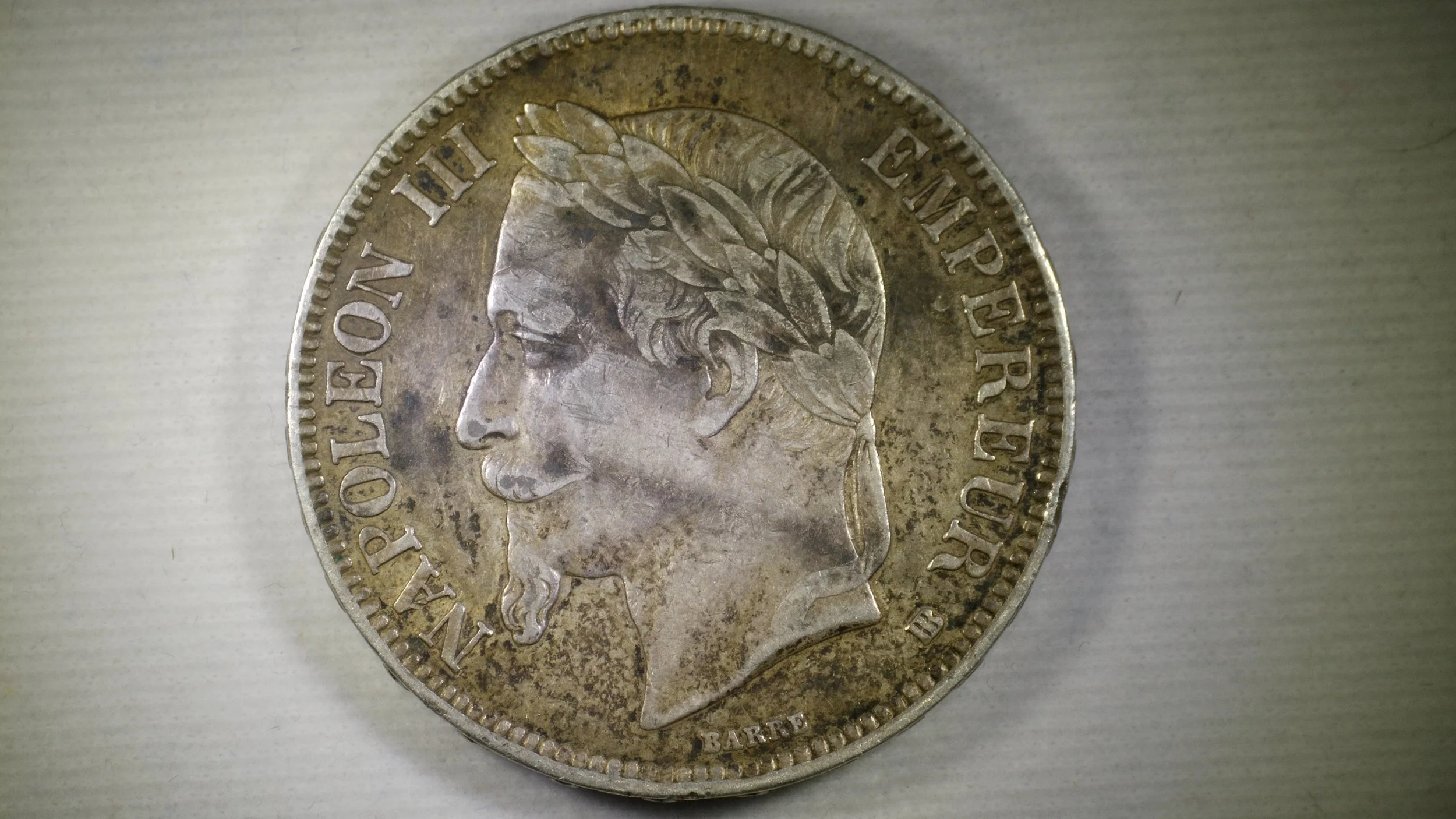 1867 BB French Empire. Napoleon III. 5 Francs