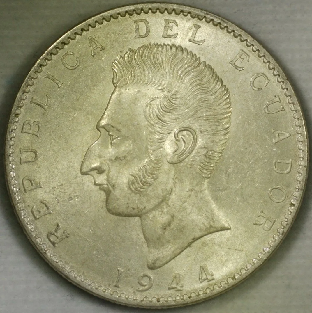 1944 Ecuador 2 Sucres