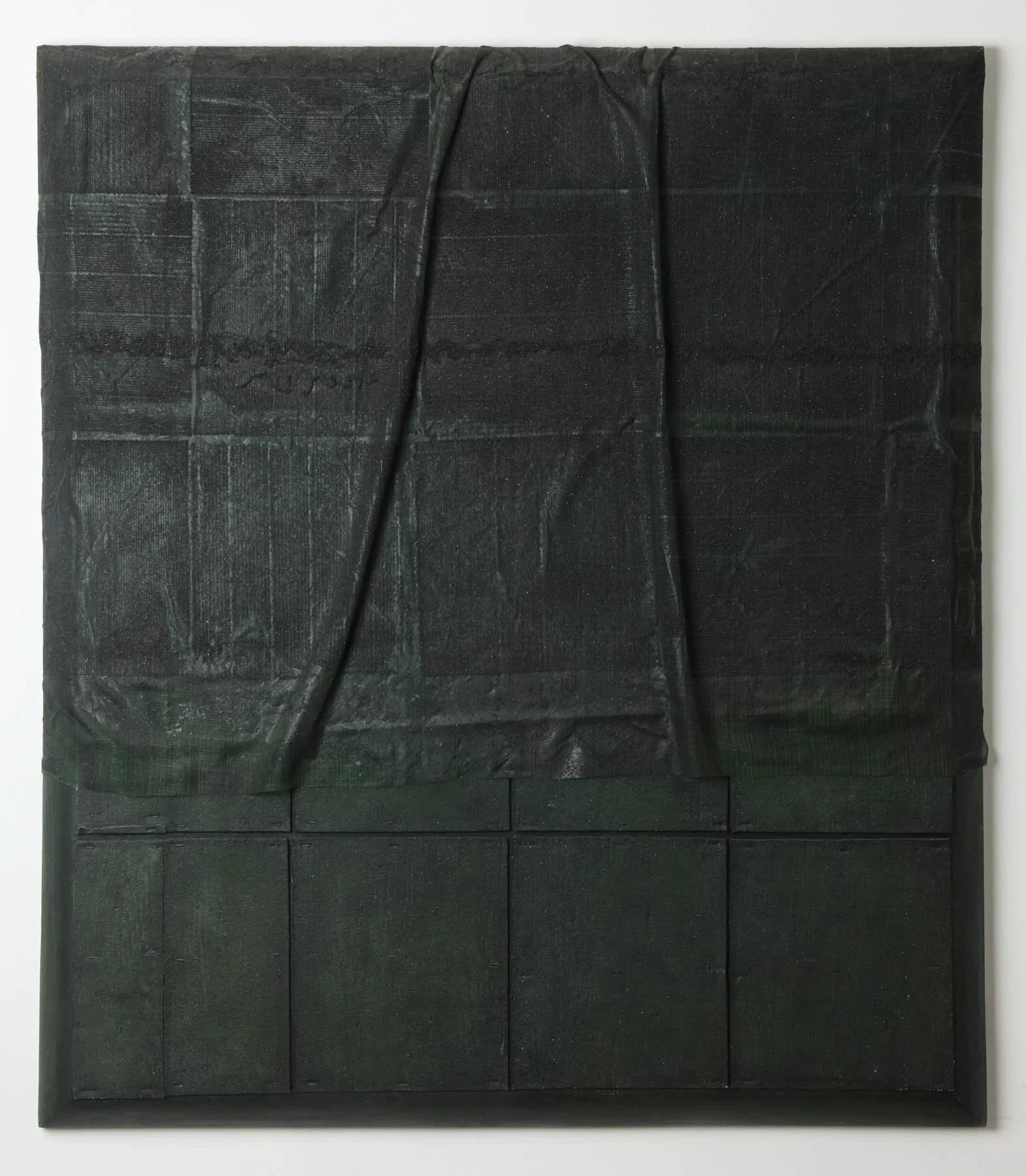 Ryan DaWalt-Ralph Humphrey and Ralph Stanley ‘Oh Death’, Winter 2019-Ferromagnetic particle on silk over felt on board-1.jpg