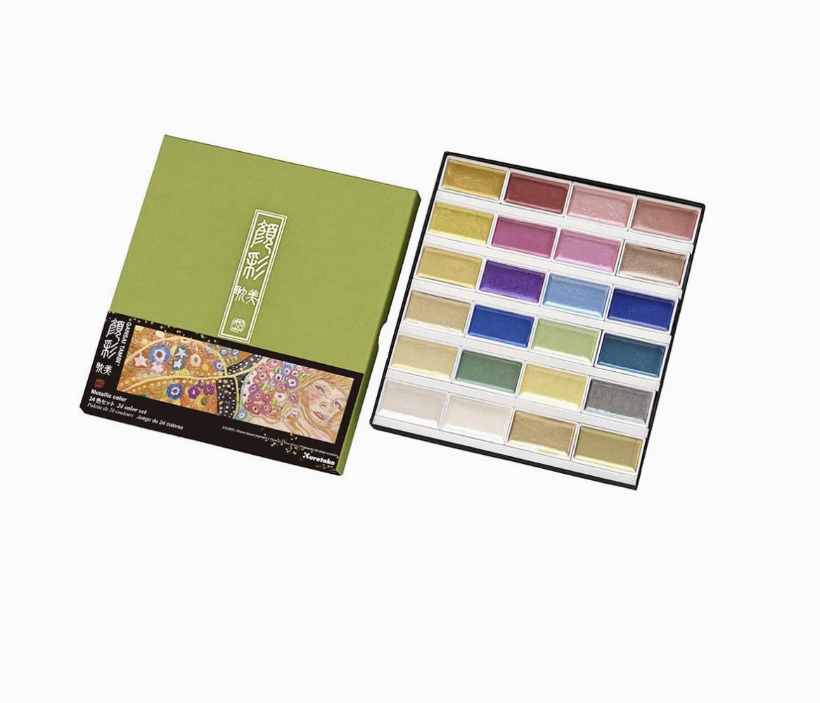 Kuretake® Gansai Tambi Watercolor Pans: 24 Watercolor Set II- Muted Colors
