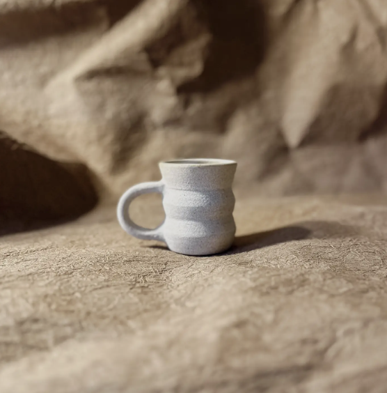 Olivia Snow Espresso Angled Mug: White