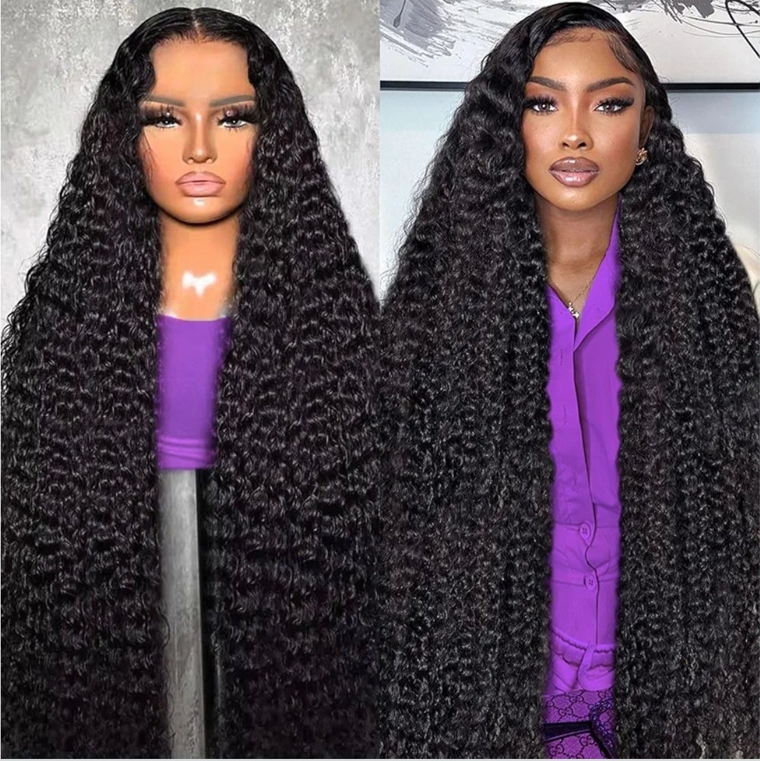 100% Human 13x6 Deep Wave Lace Front wig 200 Density HD Transparent Lace Pre Plucked with Baby Hair Natural Color 30 Inch