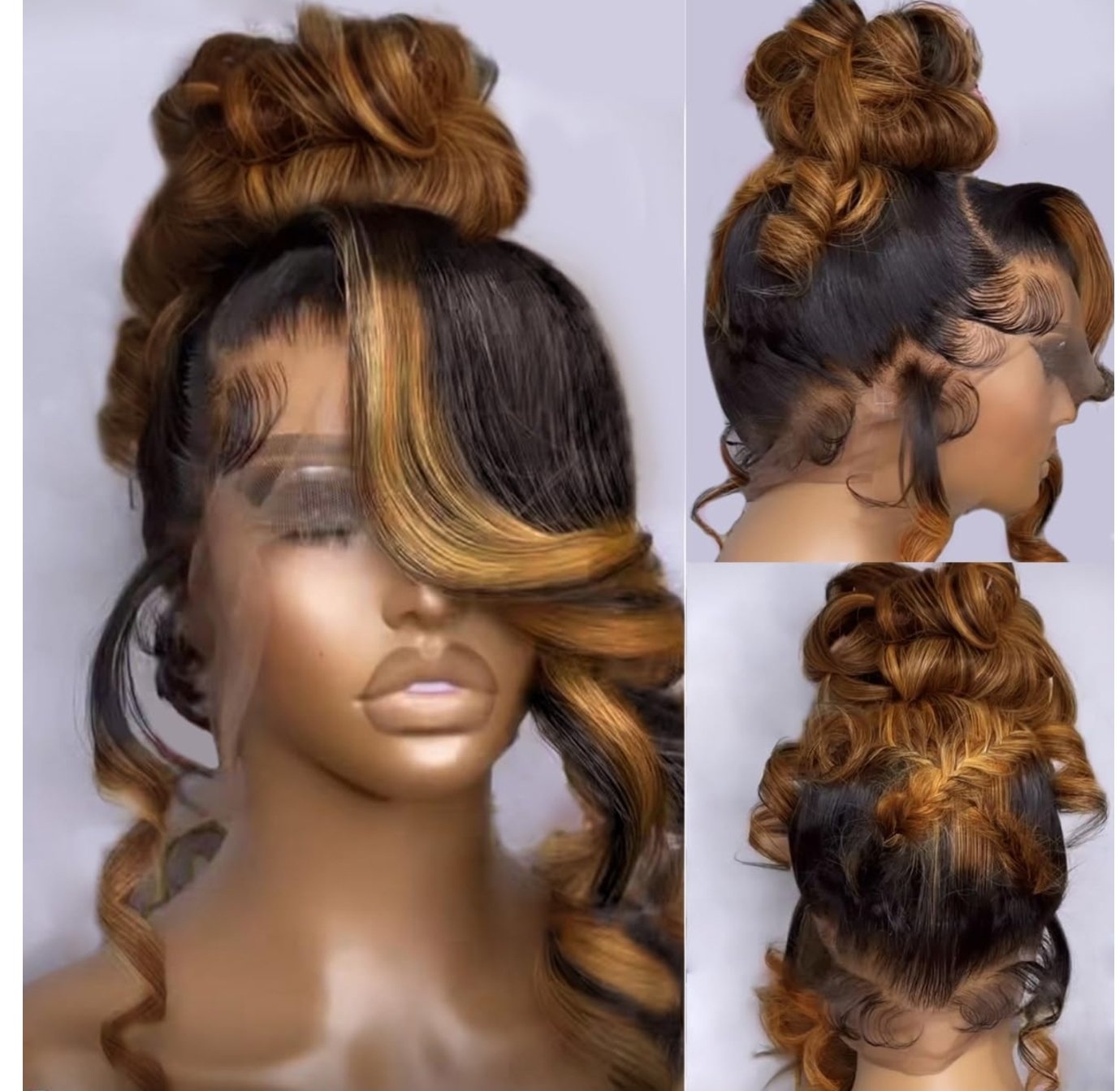 100% Human 200% Density Full 360 Ombre Lace Front Wig With Baby Hair Body Wave