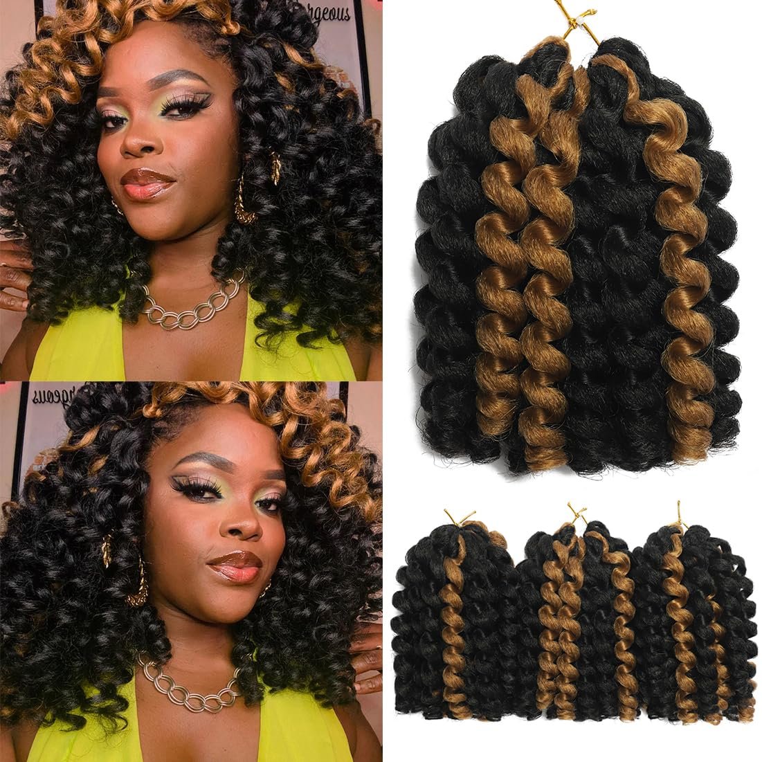Jamaican Bounce Curly Crochet Hair 5 Packs