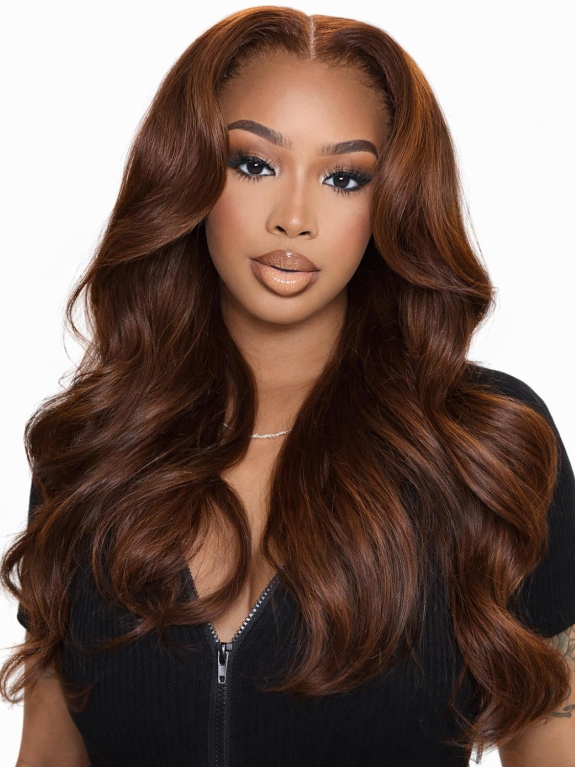 100% Human Chocolate Brown 13x6 HD Lace Body Wave Wig 200% Density