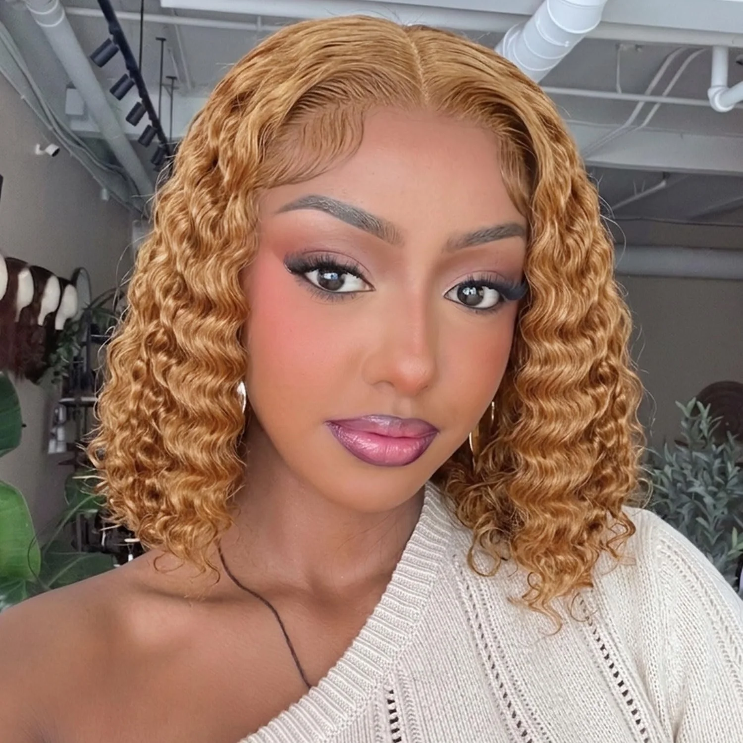 100% Human #30 5x5 HD Lace Closure Glueless Deep Wave Wig Pre-plucked 200% Density