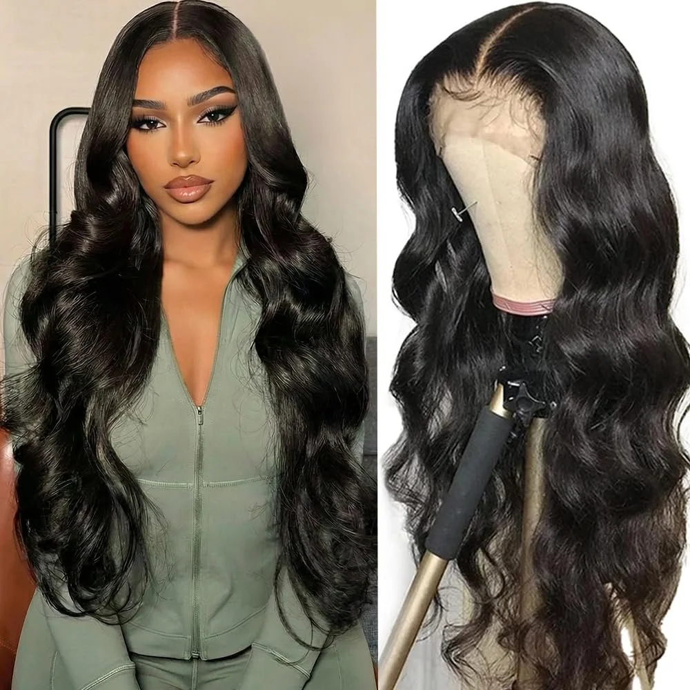 100% Human 13x6 Body wave Pre-plucked HD Lace W Baby Hair 180% Density