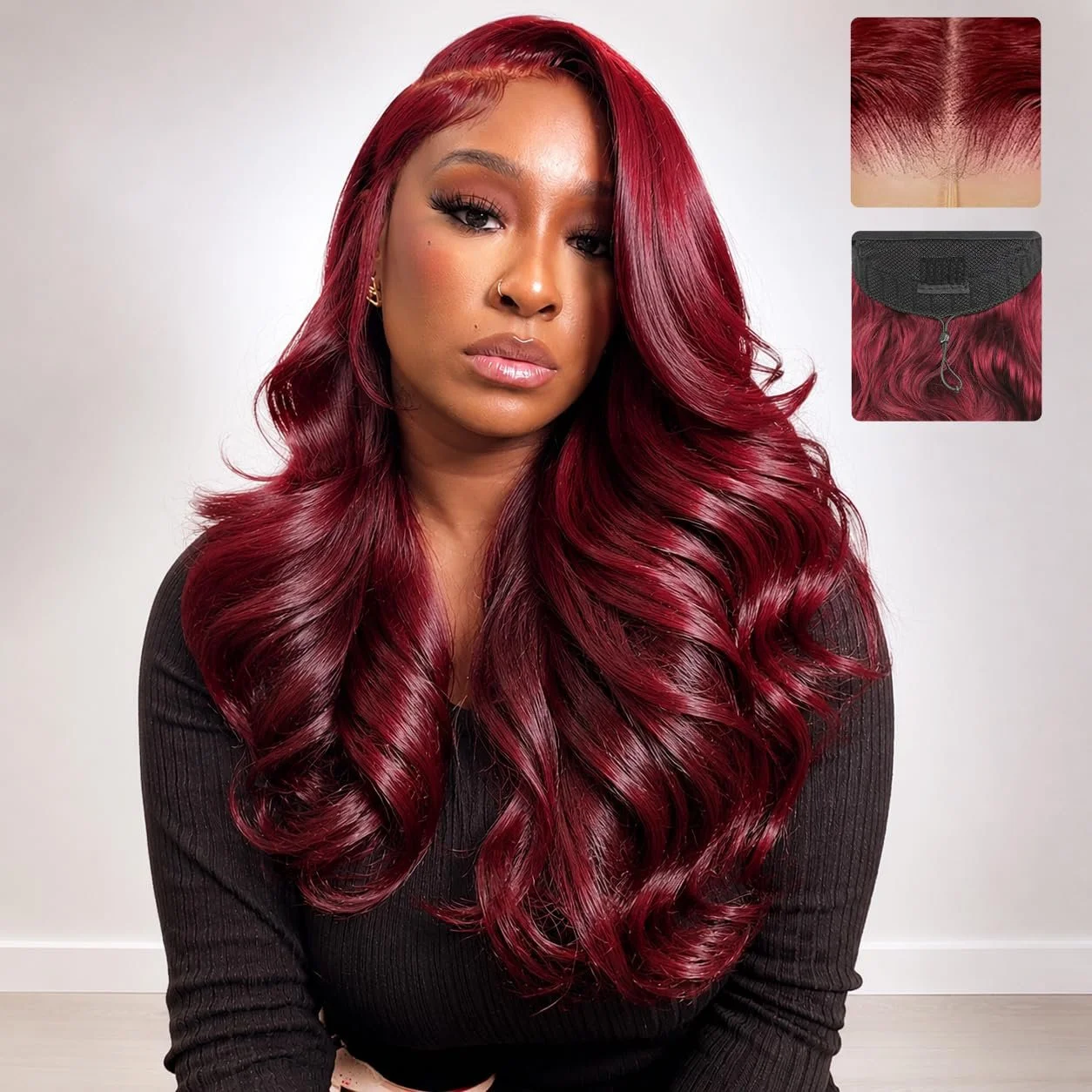 99J Burgundy Body Wave Lace Front Wig