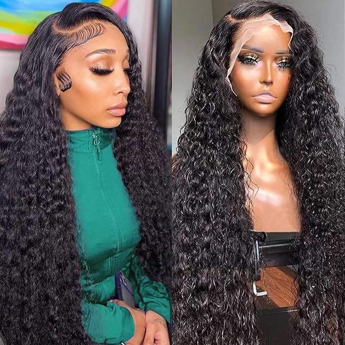 13x4 Deep Wave 210% Density HD Lace Pre-Plucked 12A