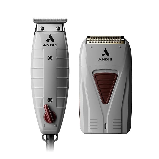 Andis 17270 Finishing Combo T-Outliner Trimmer & Pro Foil Lithium Titanium Foil Shaver - Professional Finishing Hair Clippers and Trimmer Kit
