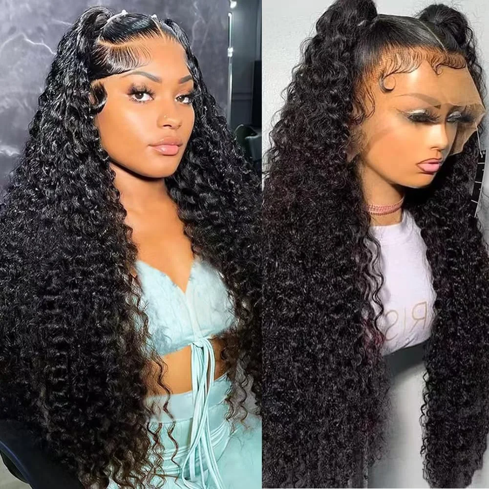 100% Human 30 Inch 13x6 HD Lace Water Wave Pre Plucked W Baby Hair 200 Density