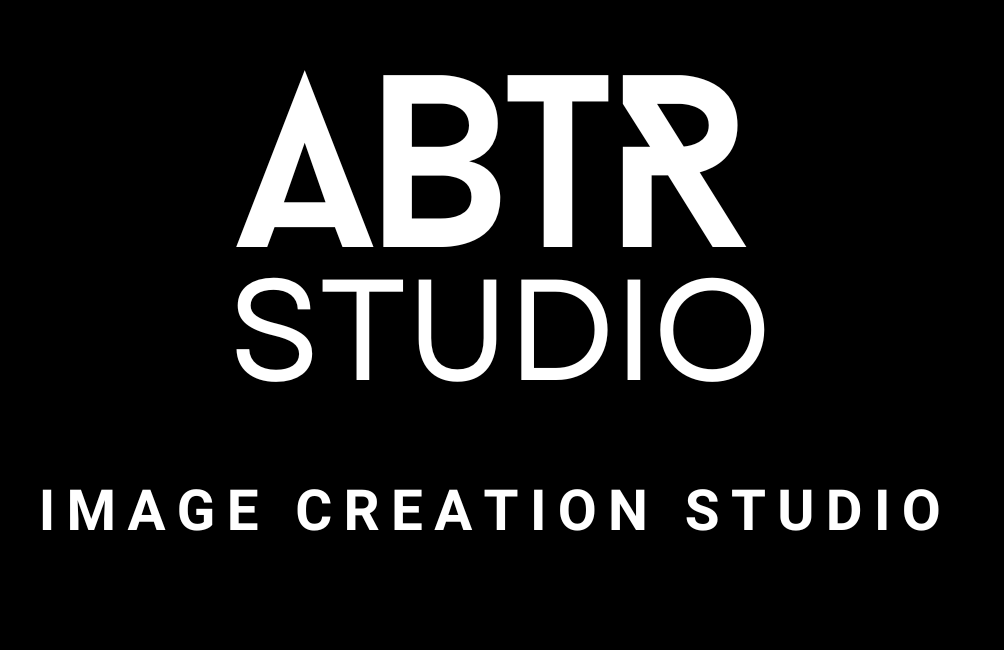 Black background with white text displaying 'ABTR STUDIO' and 'IMAGE CREATION STUDIO'.
