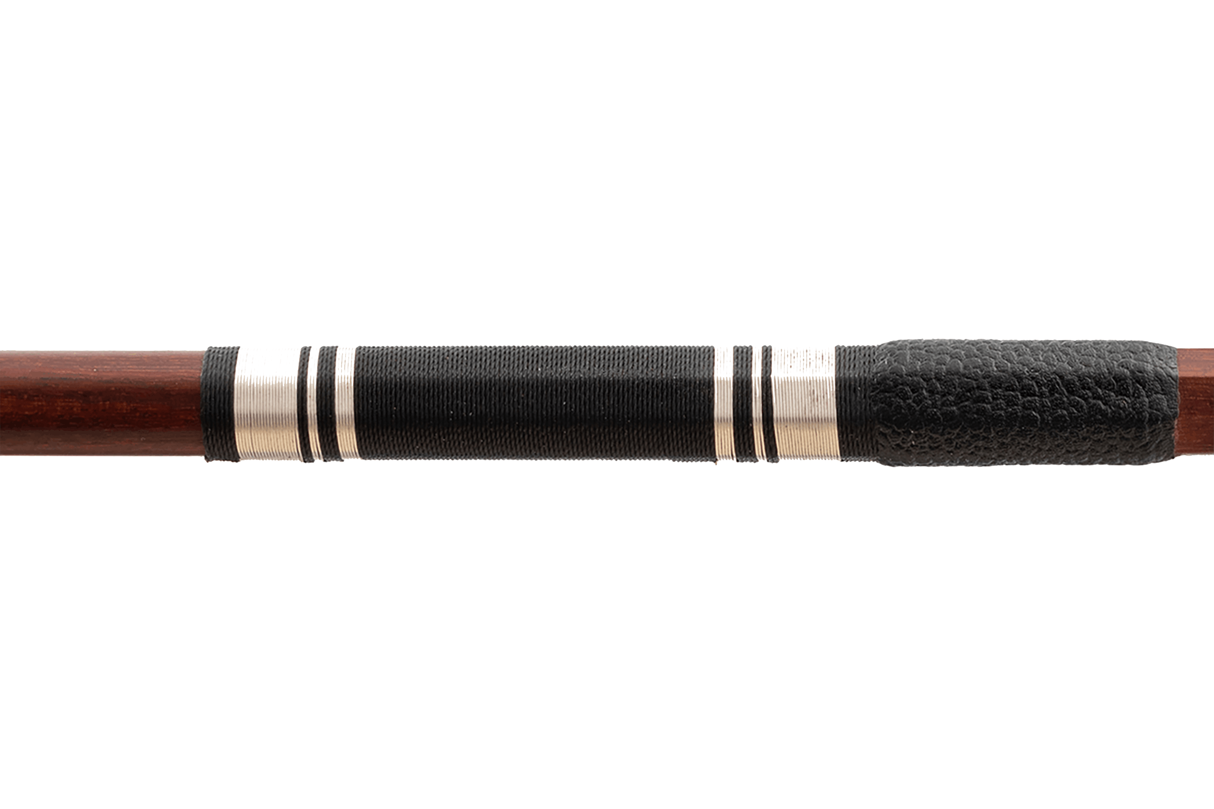 Silk and silver violin bow lapping
