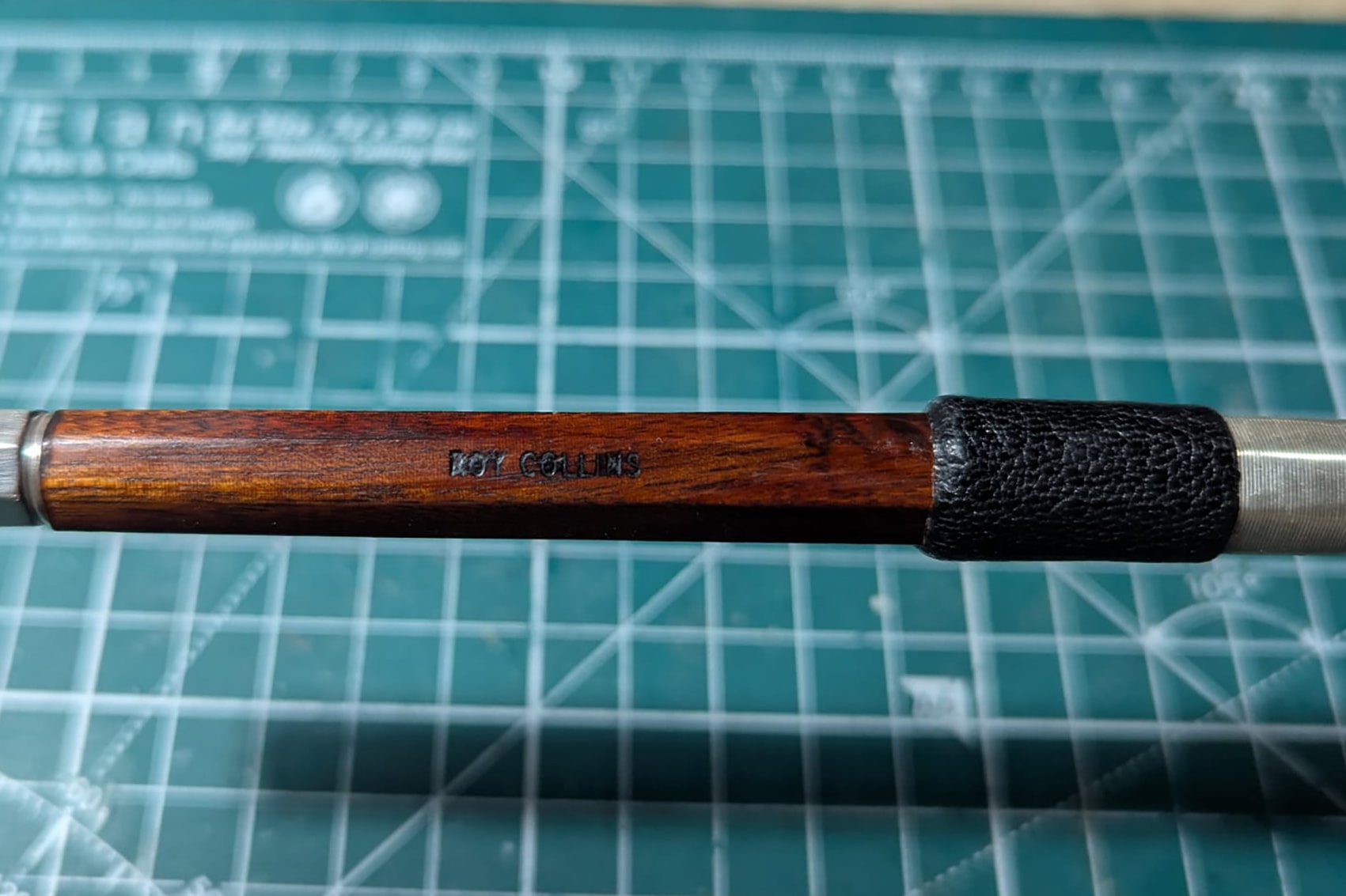cello bow after filling has been completed