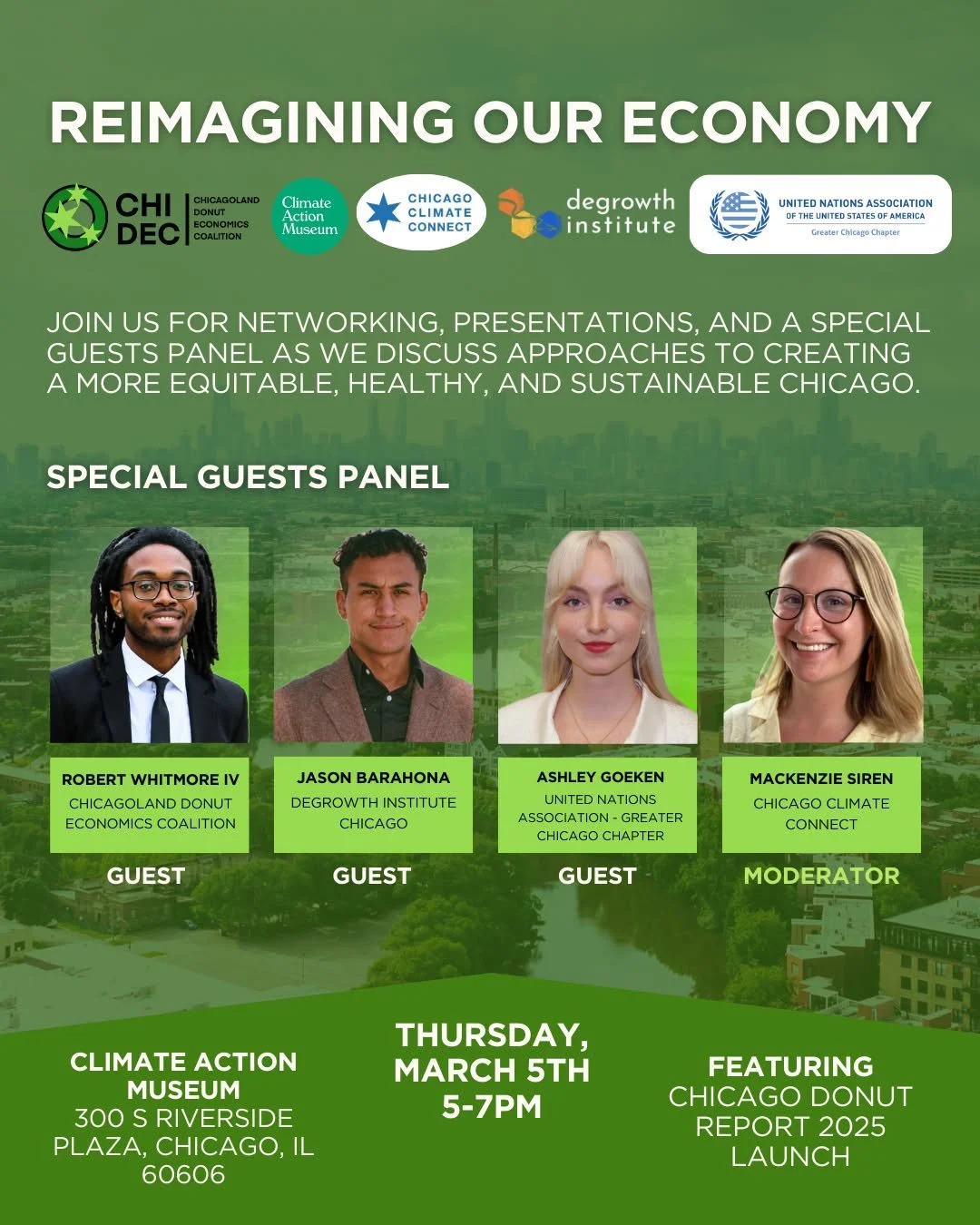 Attention Chicago! DGI's @jbarahona_r will be speaking at the @climateactionmuseum  on Tuesday, March 5th as part of the "Reimagining Our Economy" forum. We hope to see you there!

🐌 About the event:

The Climate Action Museum will be host