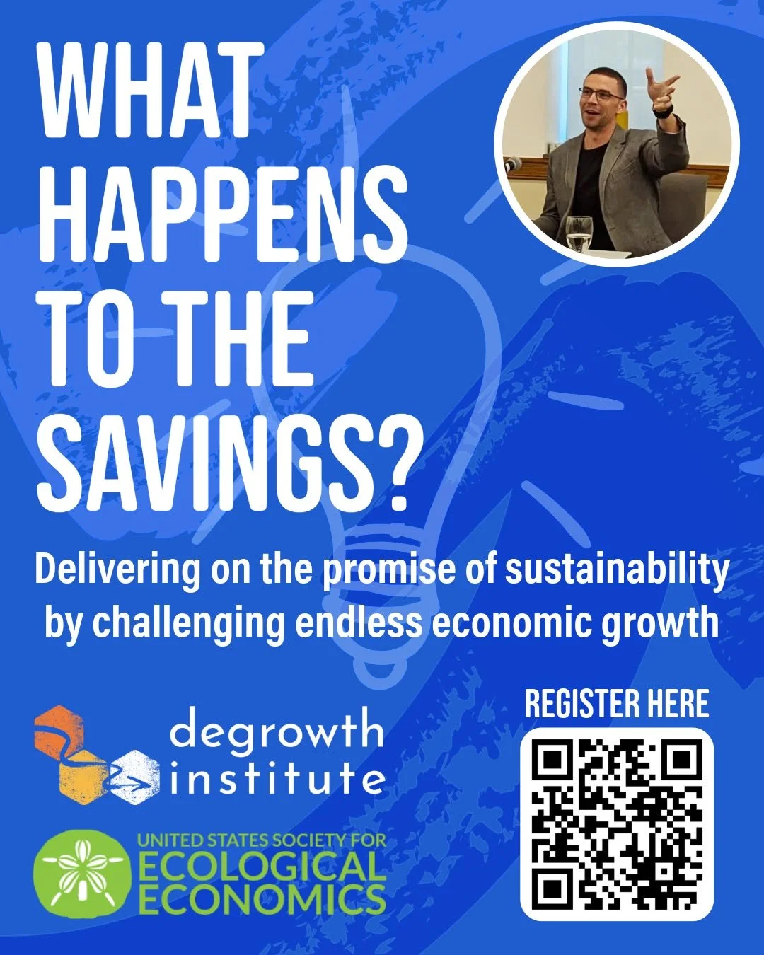 Next Friday 3/20 at 1:00pm CDT, DGI's Executive Director John Mulrow will be giving a webinar with the @@ussecolecon on "What Happens to the Savings?" and the need for macroeconomic #degrowth to complement our #sustainability efforts.

The 