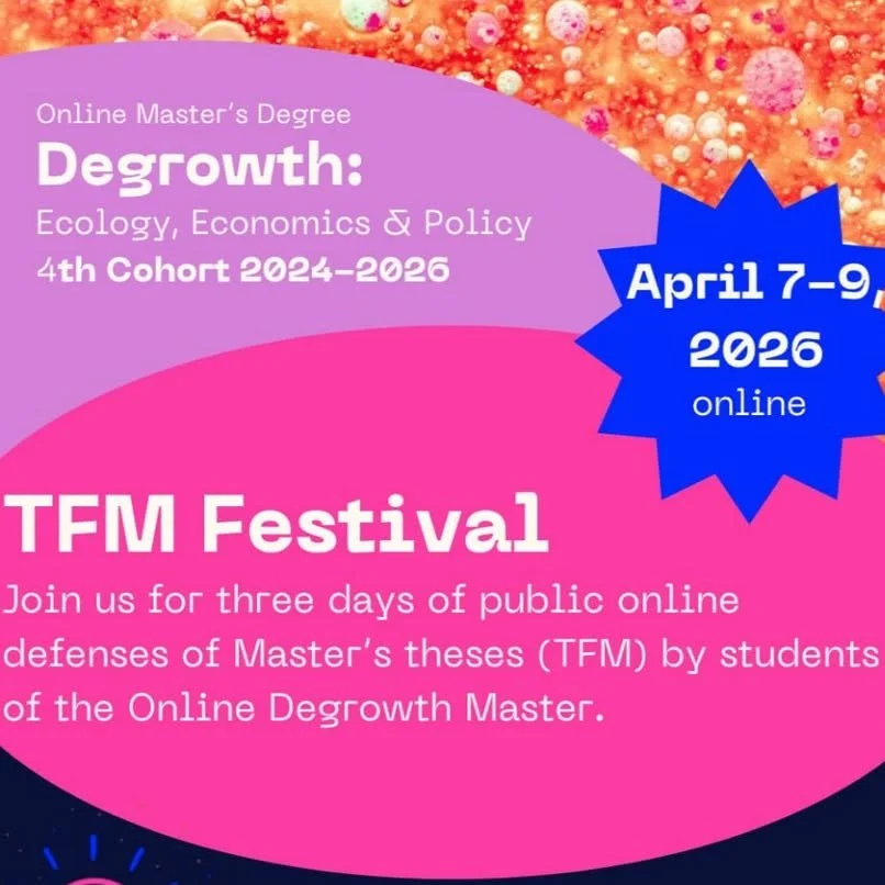 Are you interested in learning about the latest frontiers of #degrowth research? What about in supporting our DeScholars Zach Czuprynski, Hadyen Dahmm, and Stu Malcolm? Students at @icta.stories  Master's in Degrowth: Ecology, Economics and Policy, i