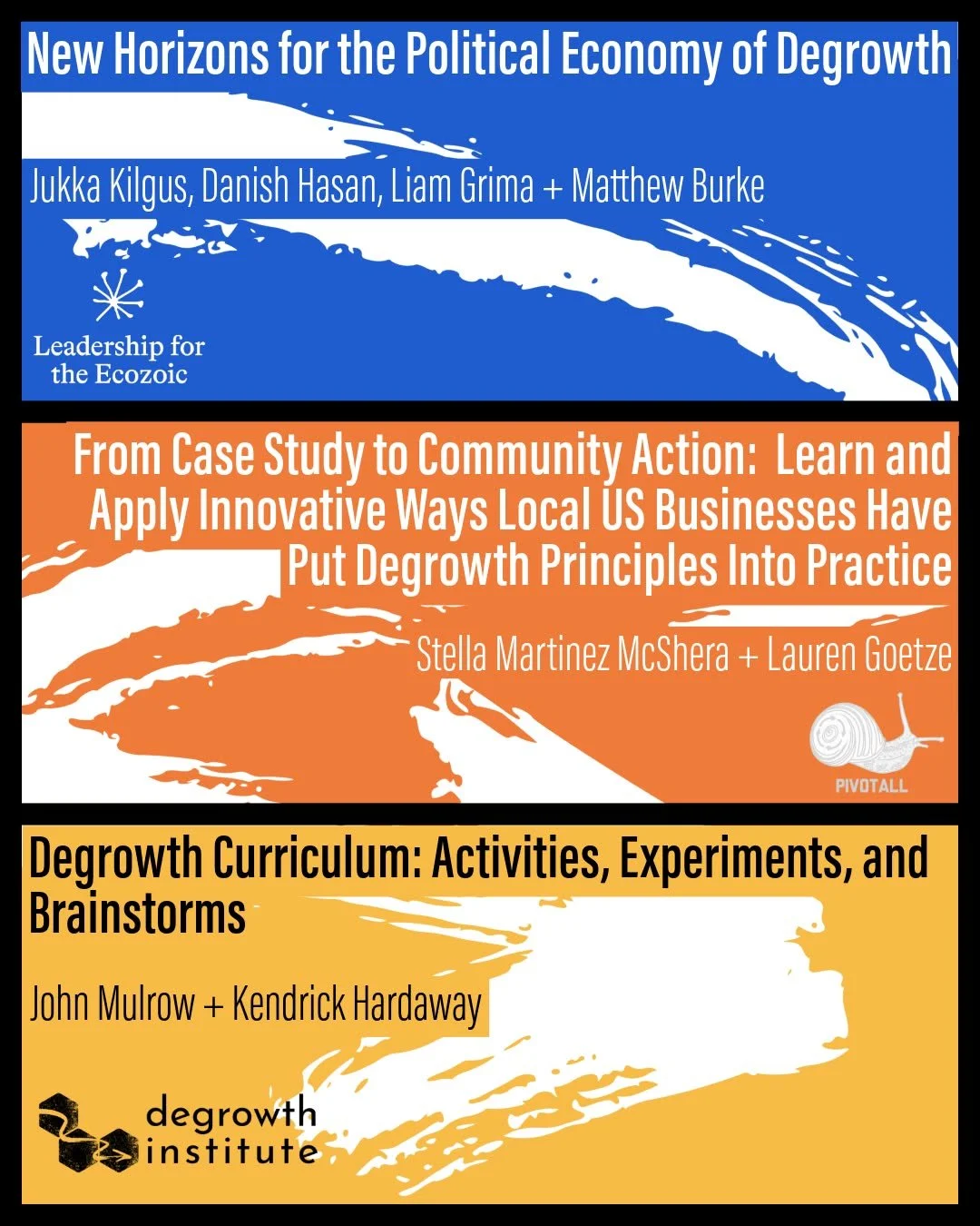 ‼️ Schedule Alert ‼️

DGI is sponsoring 3 degrowth sessions as part of the @@ussecolecon 2026 Conference this summer in Oberlin, OH. Our partners and staff have put together fantastic panels on different aspects of the degrowth movement today, and we