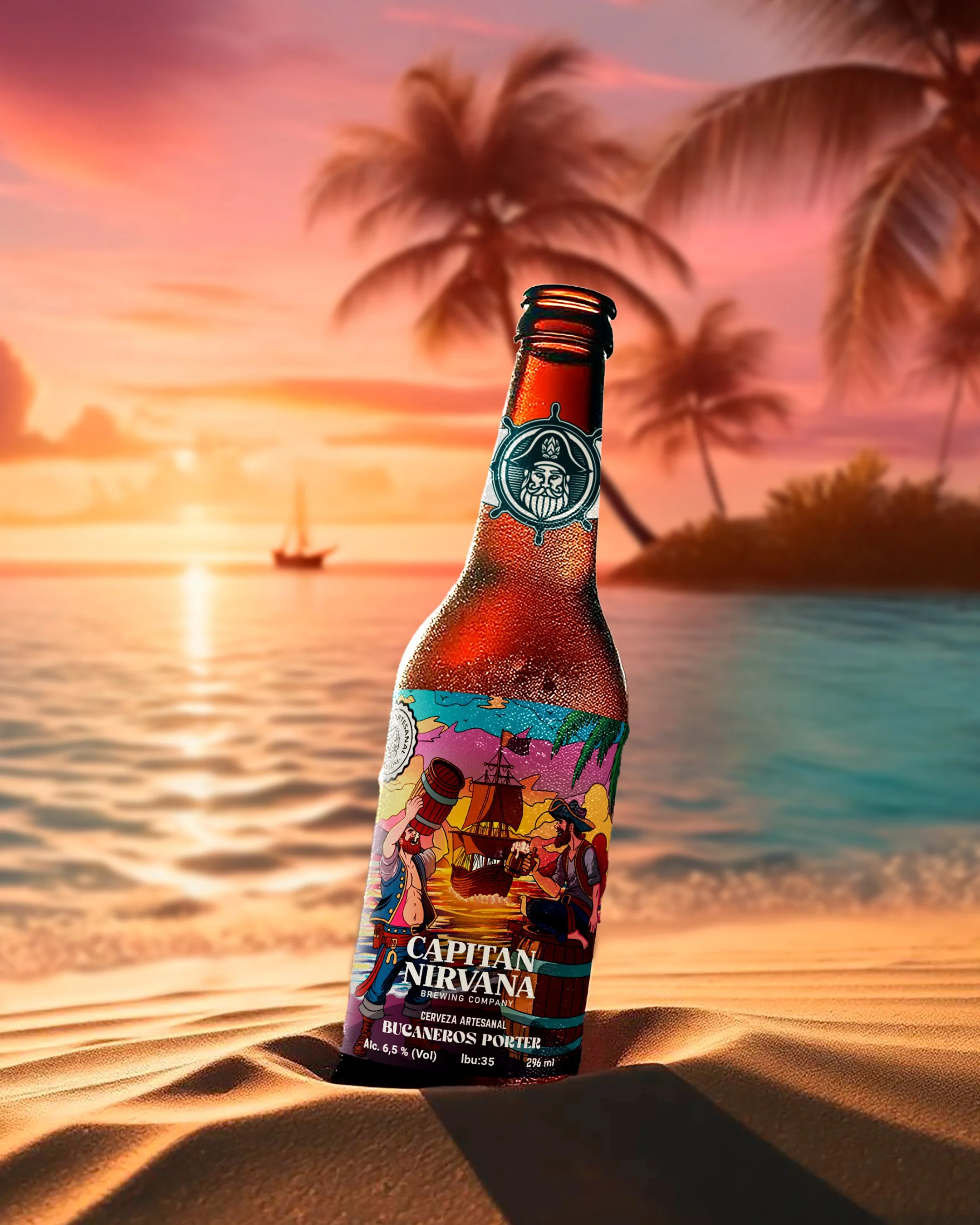 Etiqueta de cerveza artesanal - Diseño para Capitán Nirvana