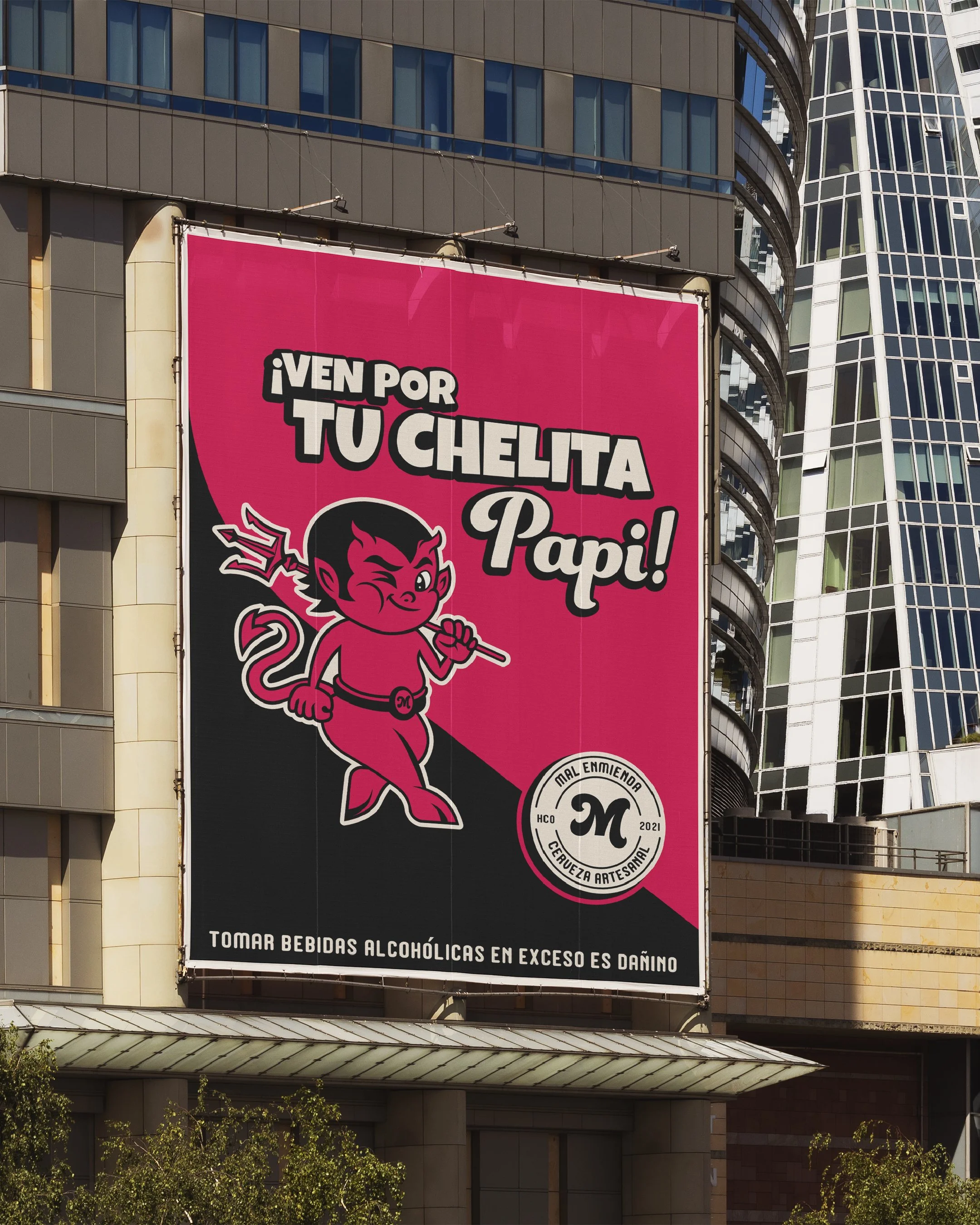 Banner publicitario para cerveza artesanal Mal Enmienda