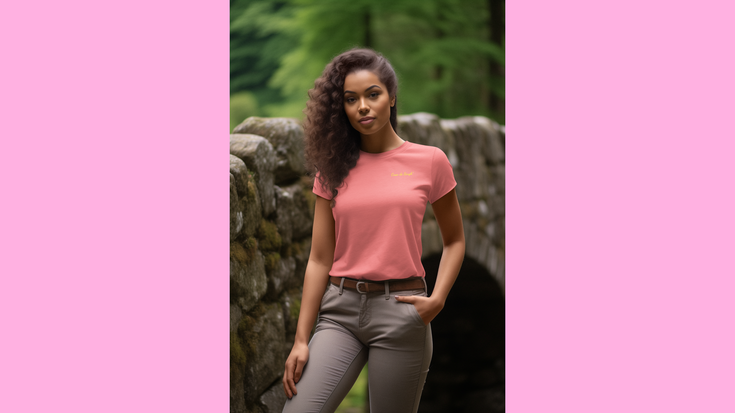100% Cotton T-Shirt Unisex Bella Canvas Pink 4K.png
