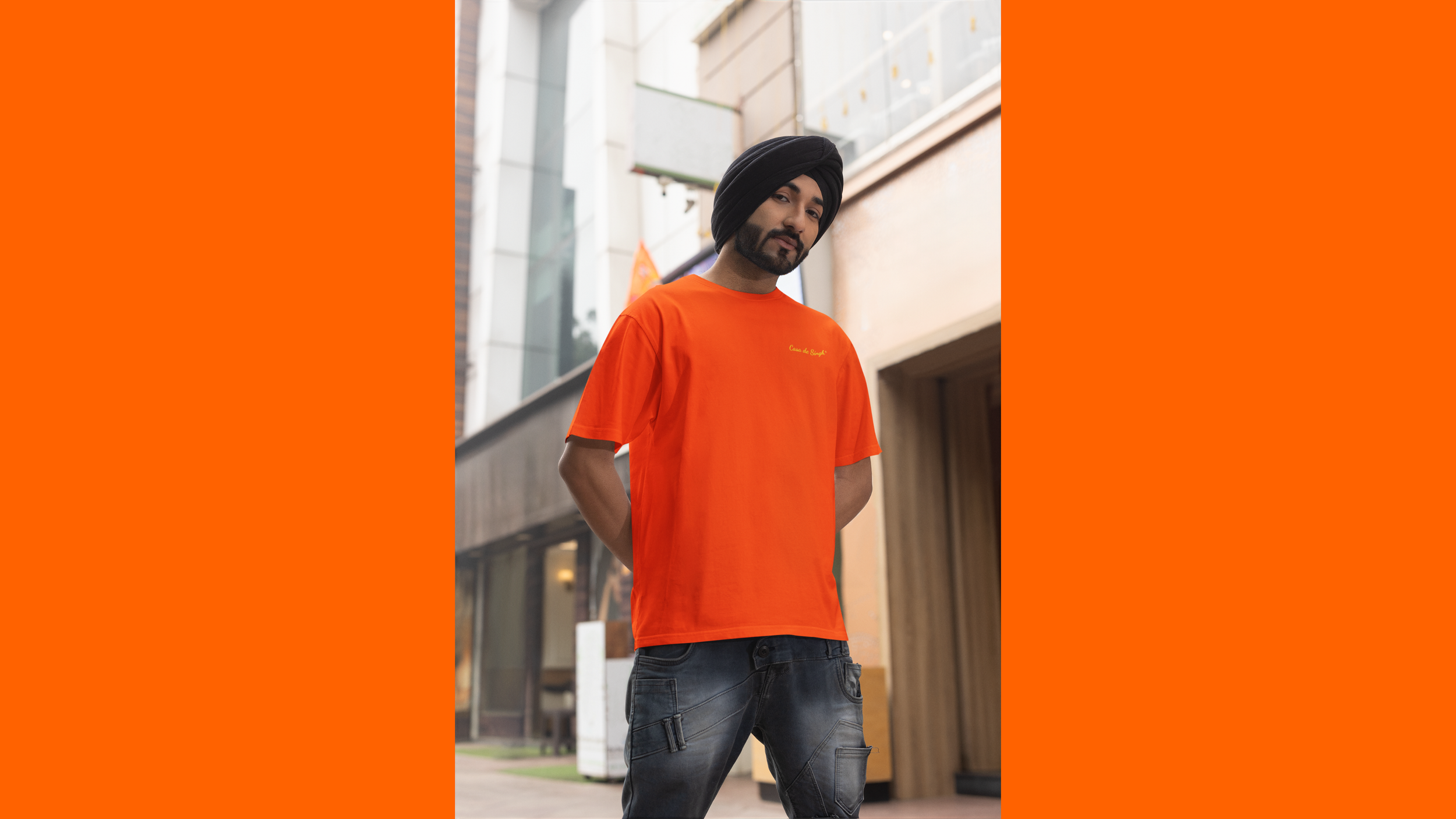 100% Cotton T-Shirt Unisex Jersey Tee Orange 4K.png