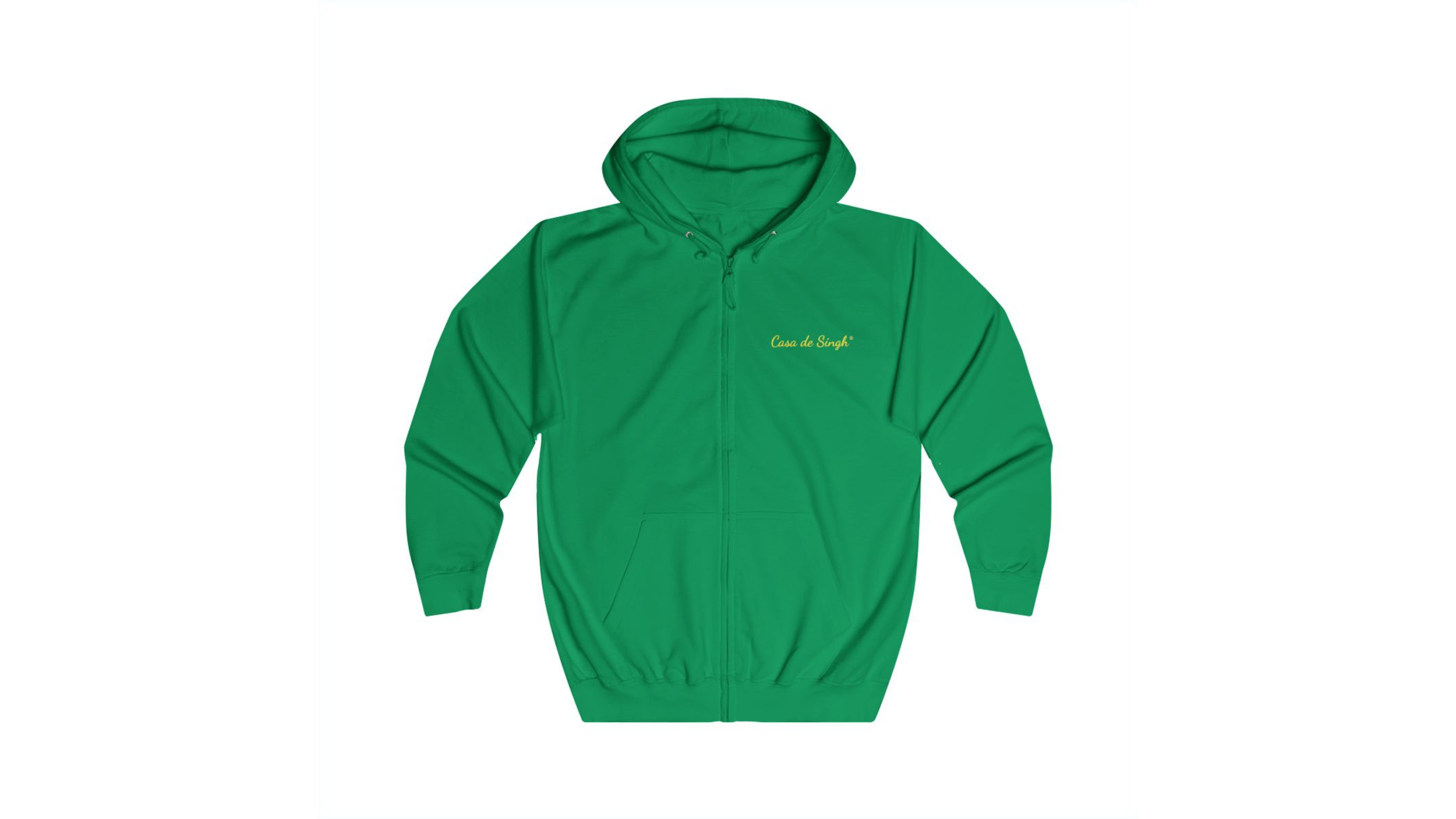 unisex-full-zip-hoodie kelly green front 4K.png