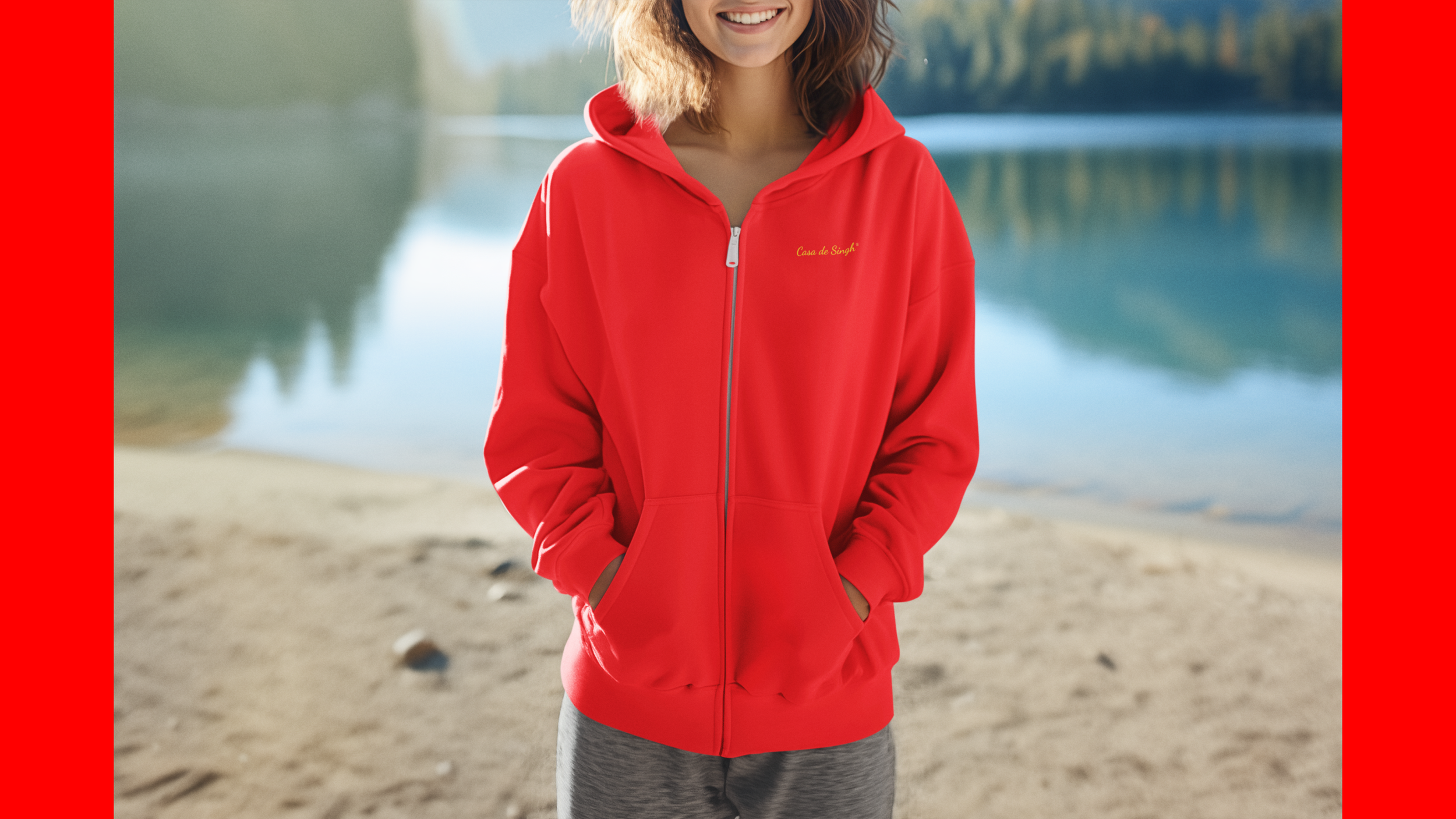 full-zip-hoodie-mockup-happy-woman-standing-against-a-lake-m36065 Fire Red 4K.png