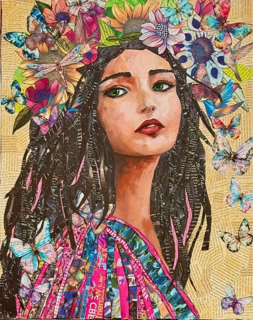 Messages From Butterflies "16x20" Mixed Media
