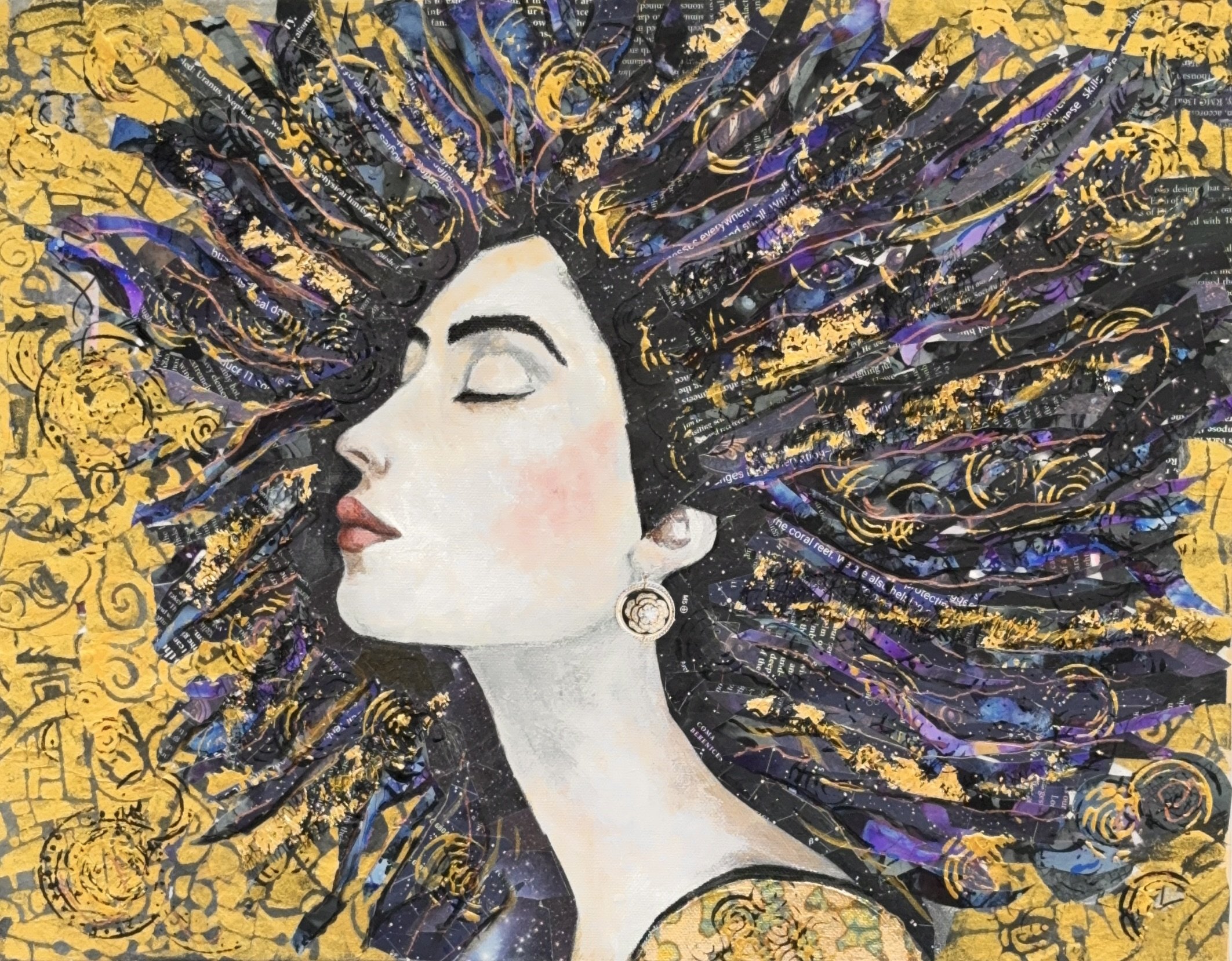 Raven: Woman Who Dances at Night 14x18 mixed media on canvas 