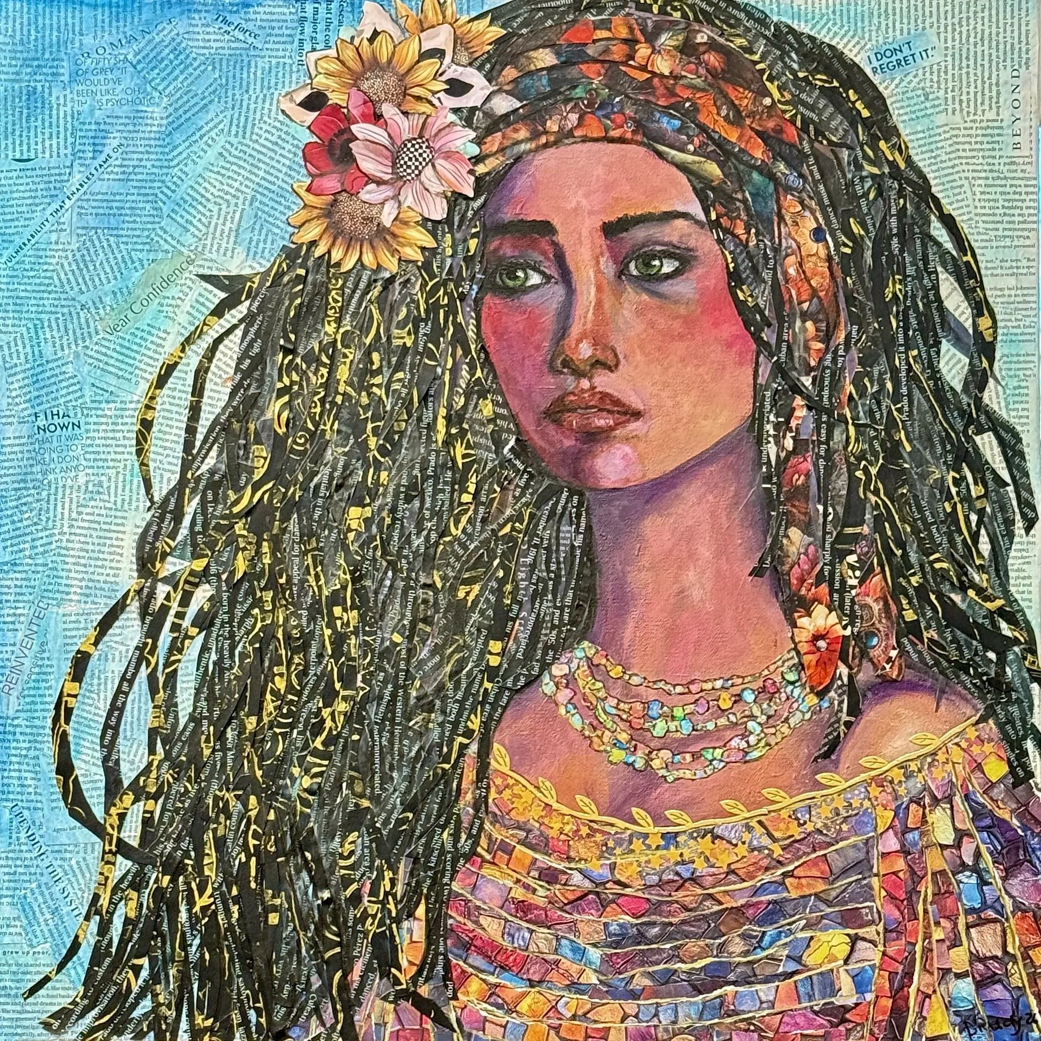 Sophia "24x24" Mixed Media on canvas