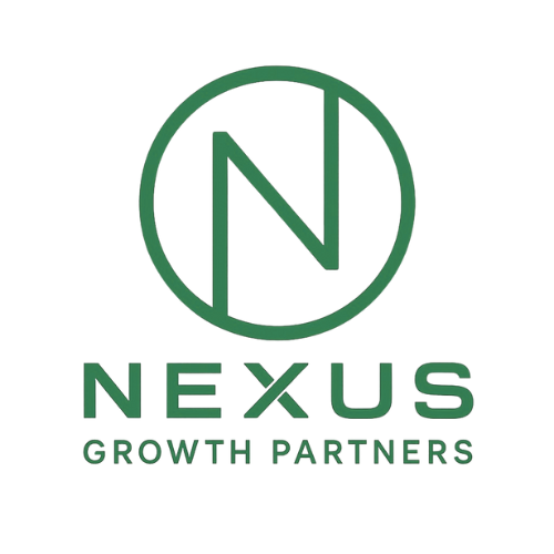 Logo for Nexus Growth Partners featuring a green circle with a stylized 'N' inside, and the words 'Nexus Growth Partners' below.