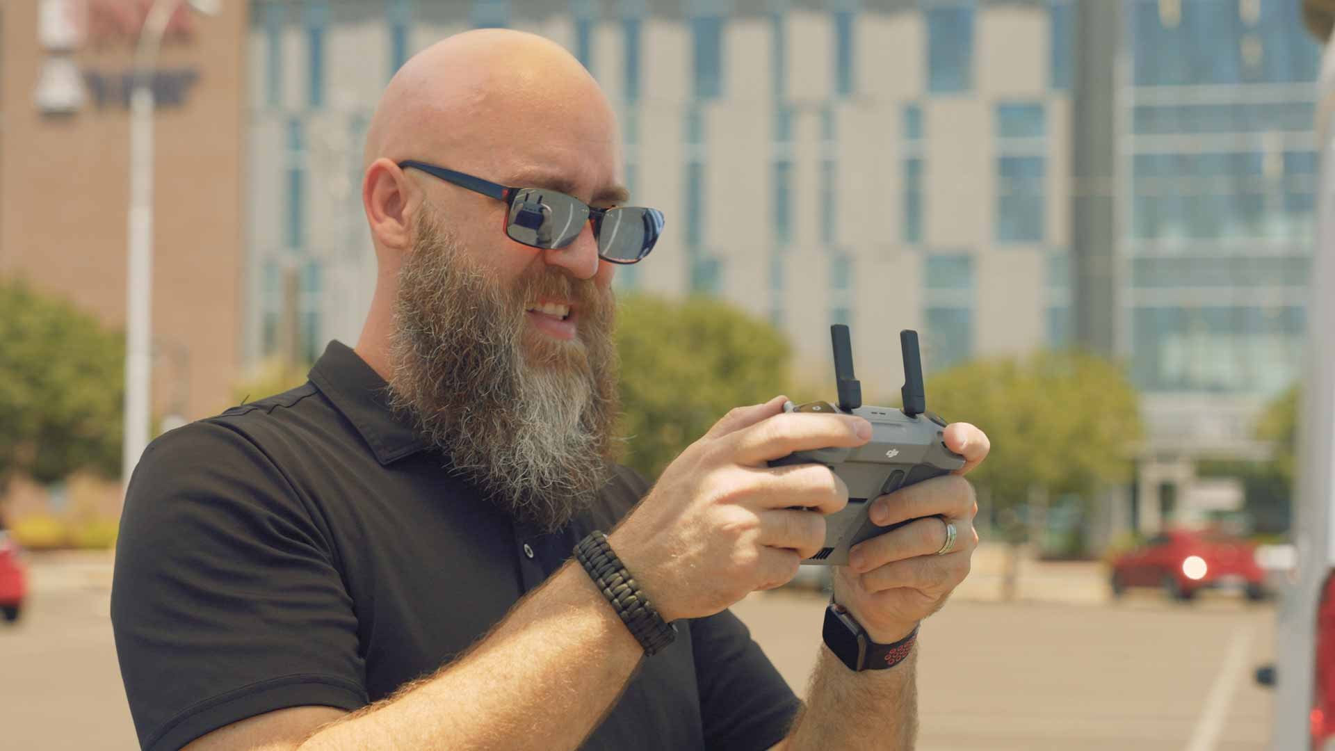 Valley Video drone pilot preparing for an aerial video shoot in the East Valley
