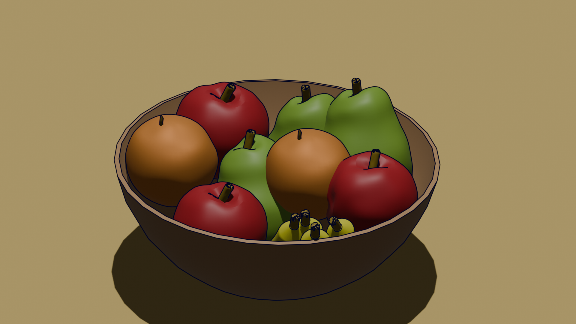 Low-Poly Fruit Bowl (Aug. 2025)