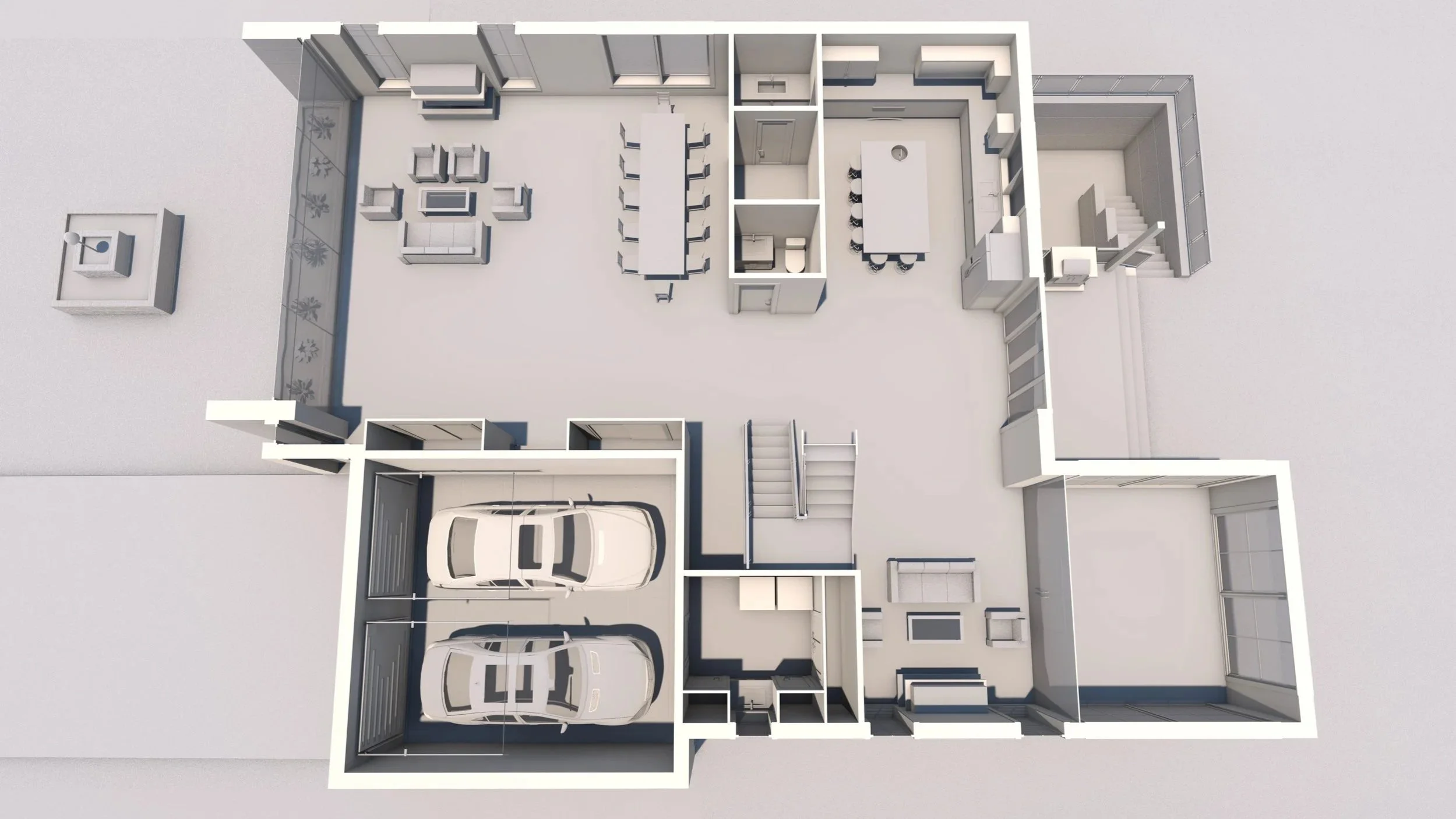 Modern Single Family Dwelling 3D Floor Plan by Dar Architects Inc.