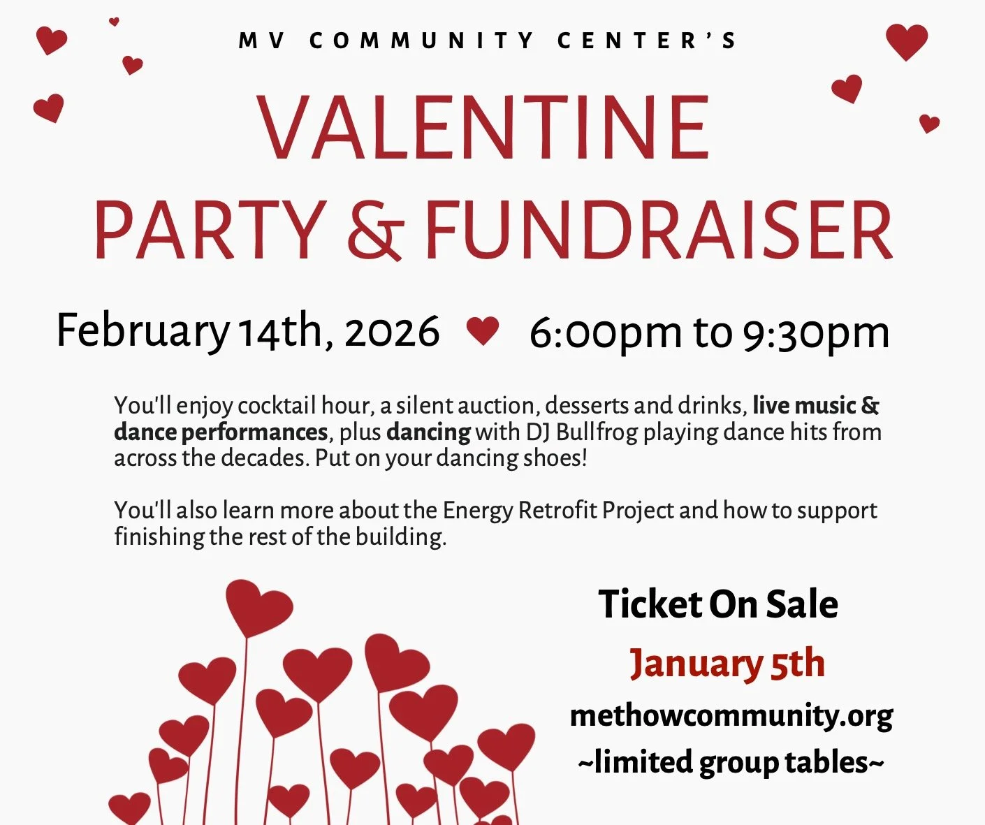 2026 Valentine's Party Fundraiser Poster