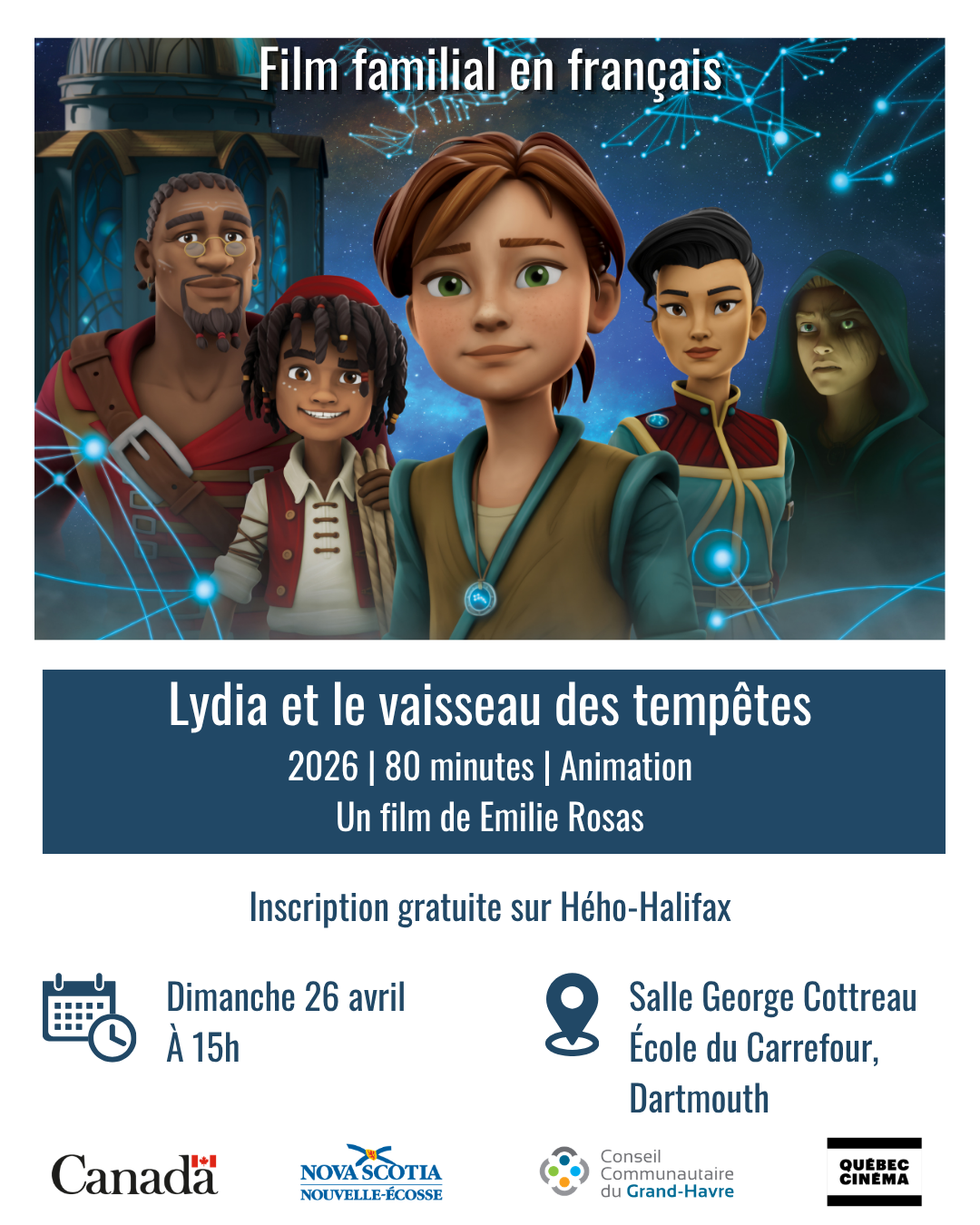 Lydia et le vaisseau des tempêtes (tournée Québec Cinéma)