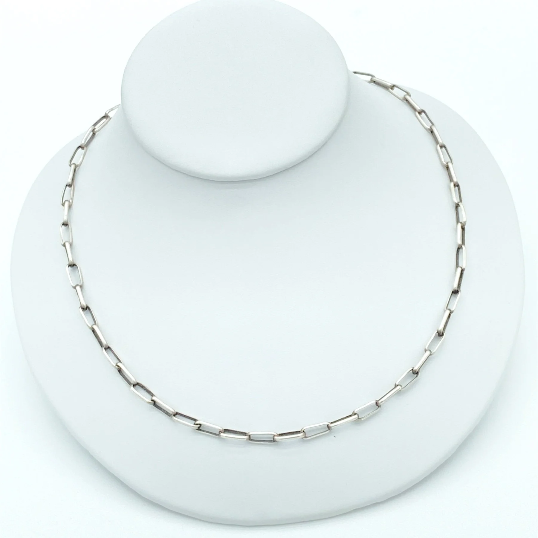 Hand Made Sterling Silver Paper Clip Link Necklace