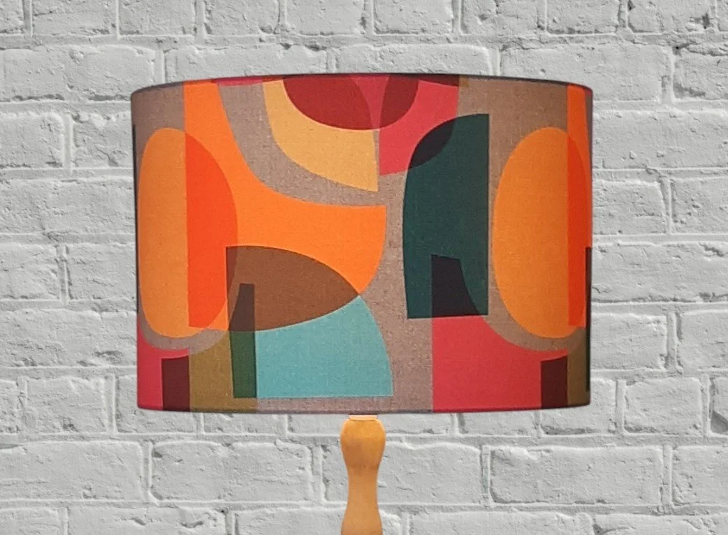 Multi-Coloured Geometric Lampshade